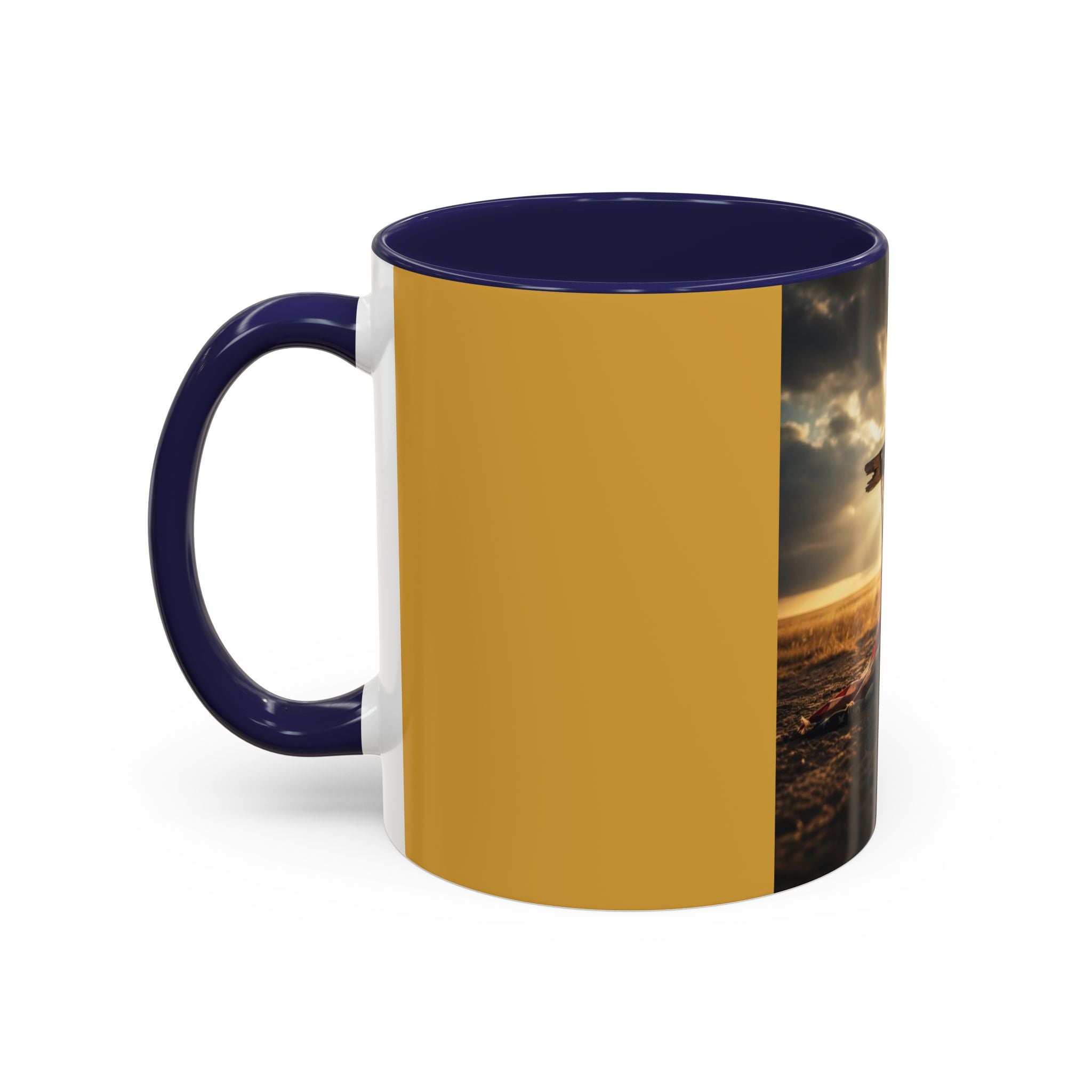 Patriotic Cross Coffee Mug — American Flag Sunrise Accent Mug (11/15oz)