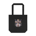 Floral Cross Cotton Tote Bag - Christian Easter Floral Grocery Tote