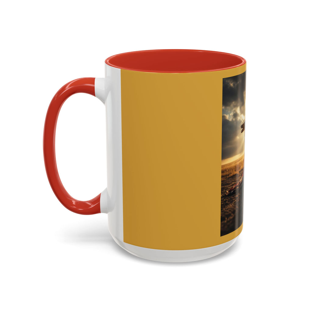 Patriotic Cross Coffee Mug — American Flag Sunrise Accent Mug (11/15oz)
