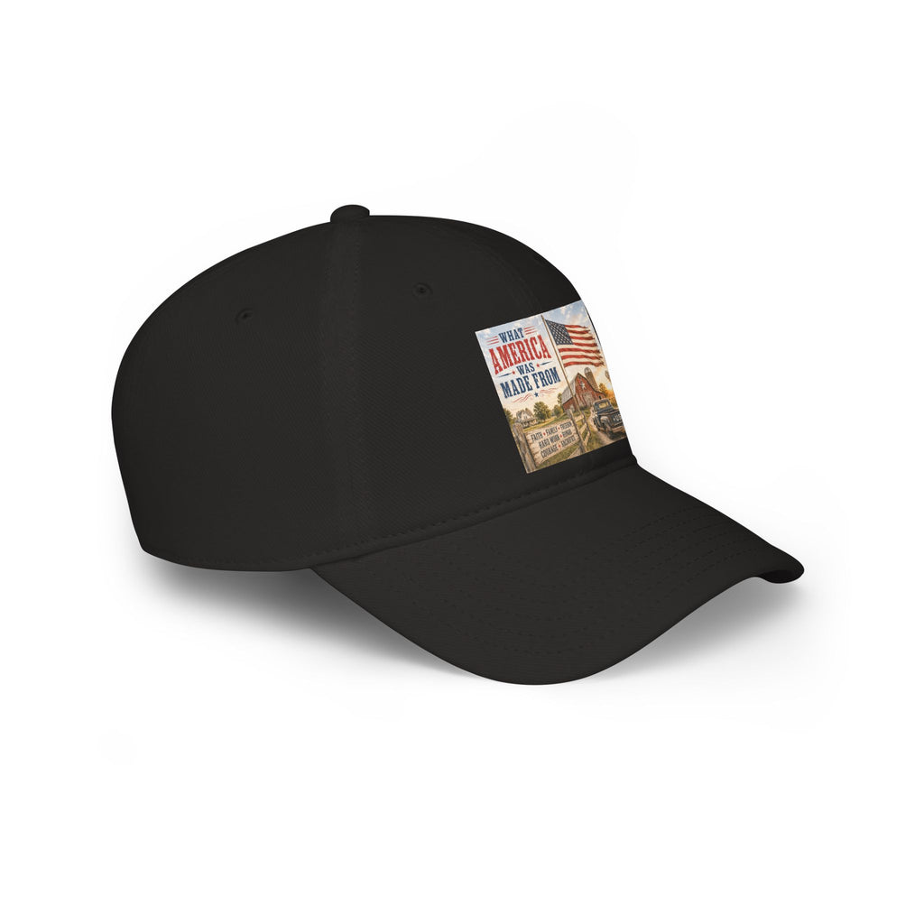 Baseball Cap — "What America Was Made From" Vintage Flag Patriotic Hat
