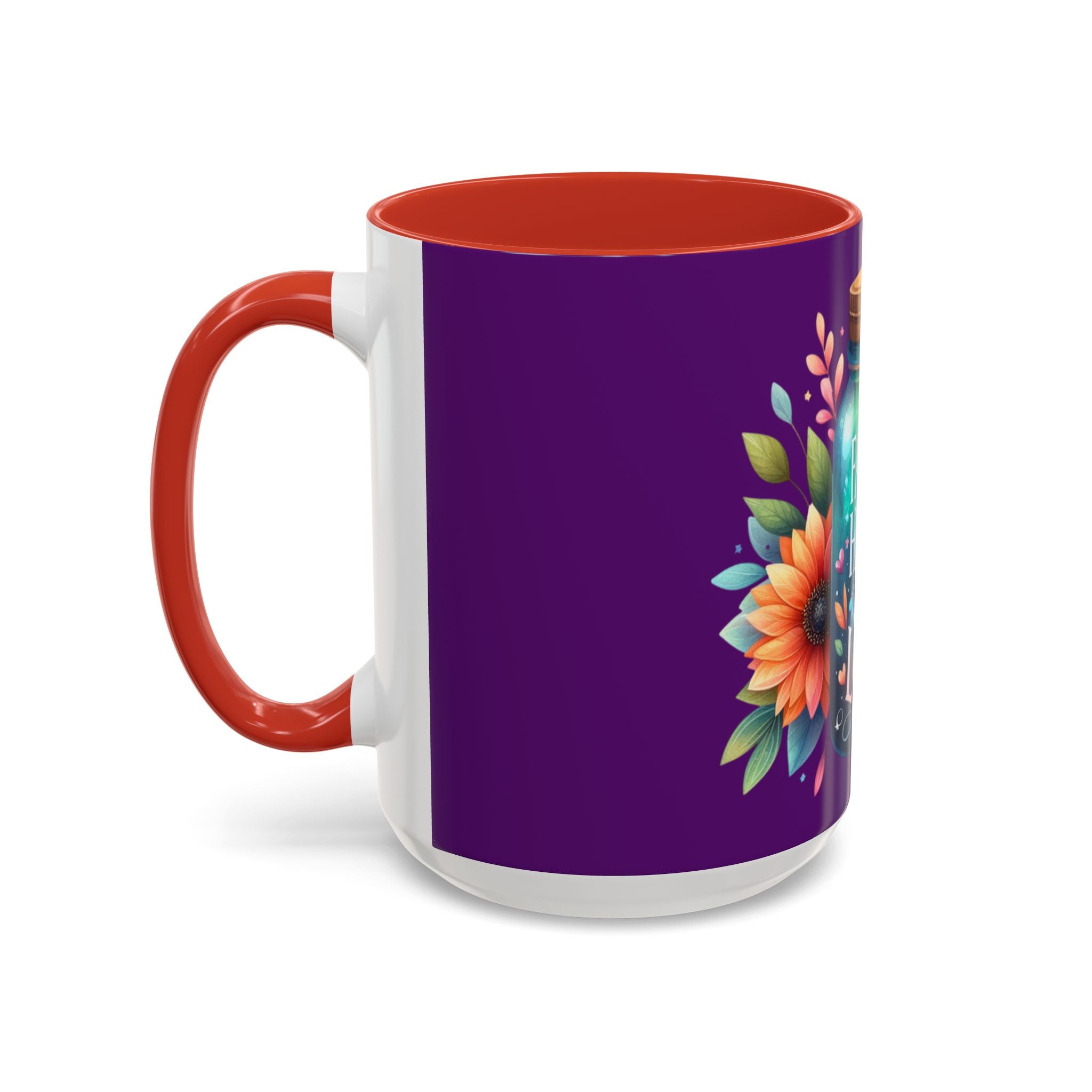 Faith Hope Love Accent Coffee Mug — Floral Jar Design (11/15 oz)