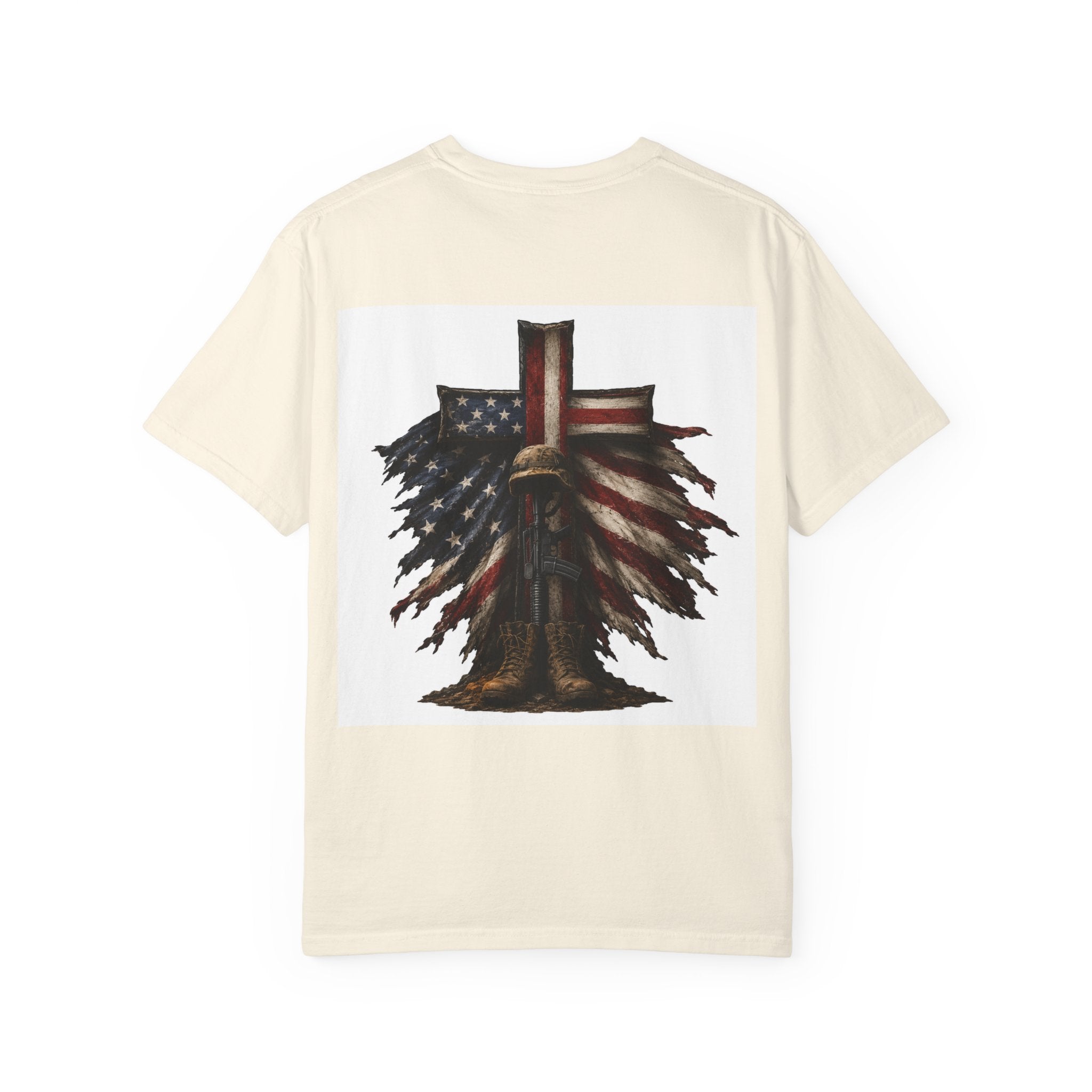 American Eagle Cross T-Shirt — Patriotic Red White & Brave Graphic Tee