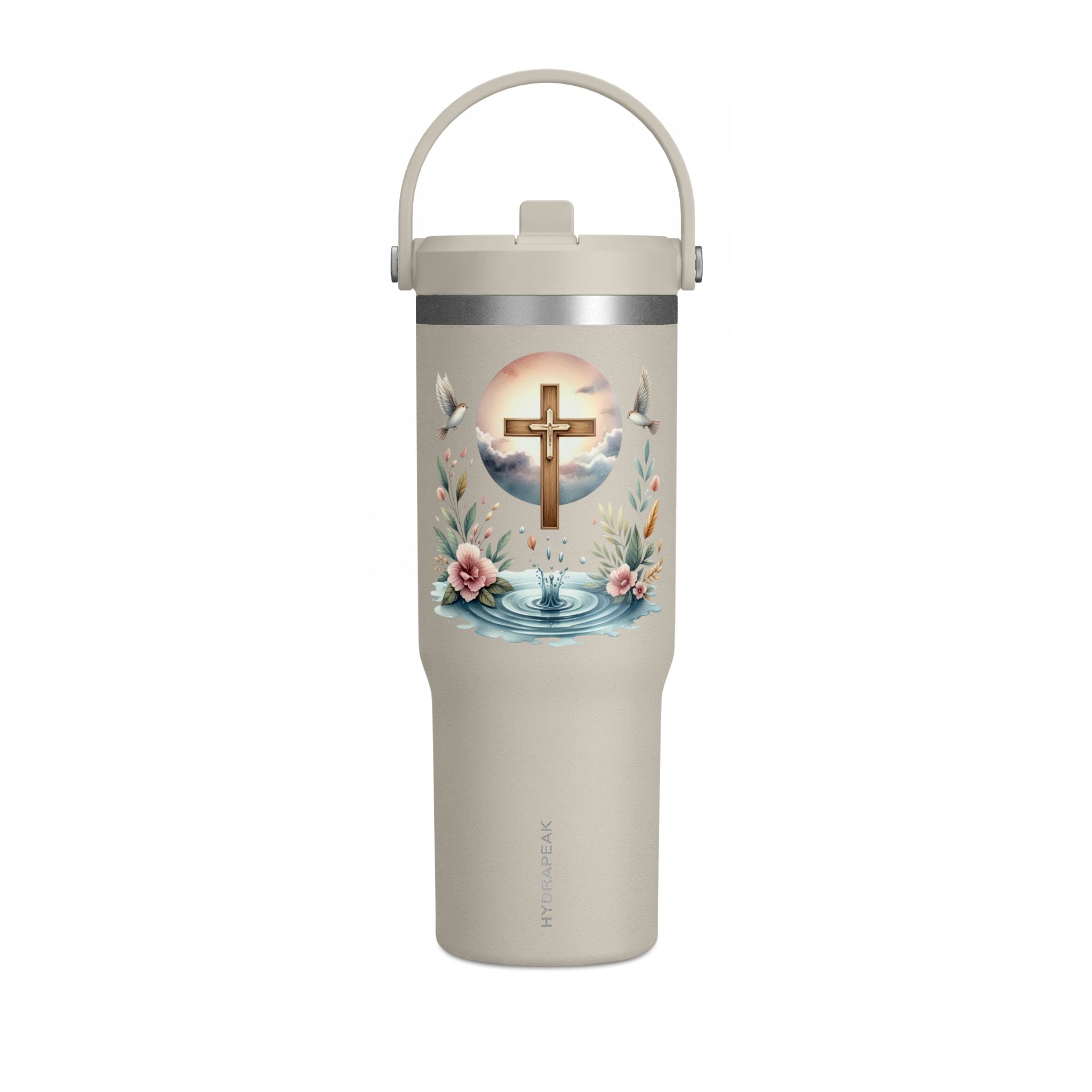 32oz Faith Tumbler — Cross & Dove Spiritual Travel Mug