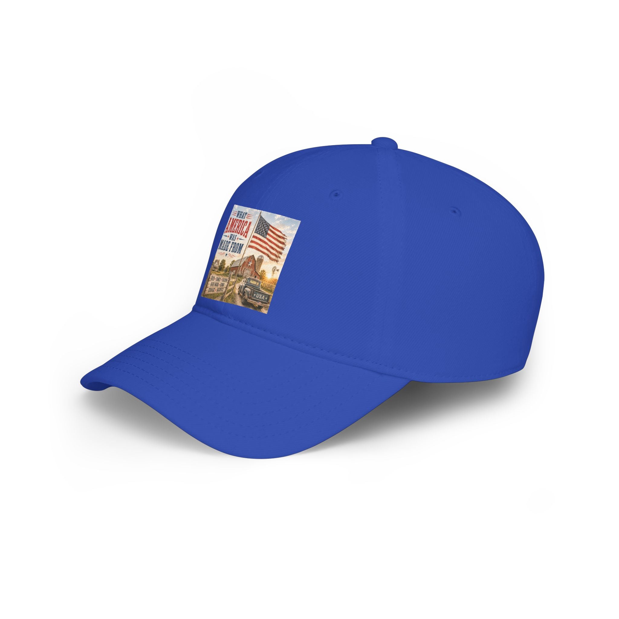 Baseball Cap — "What America Was Made From" Vintage Flag Patriotic Hat