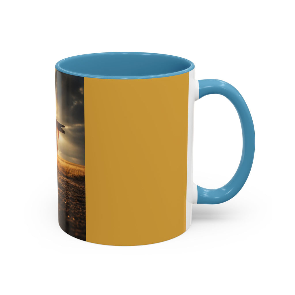 Patriotic Cross Coffee Mug — American Flag Sunrise Accent Mug (11/15oz)