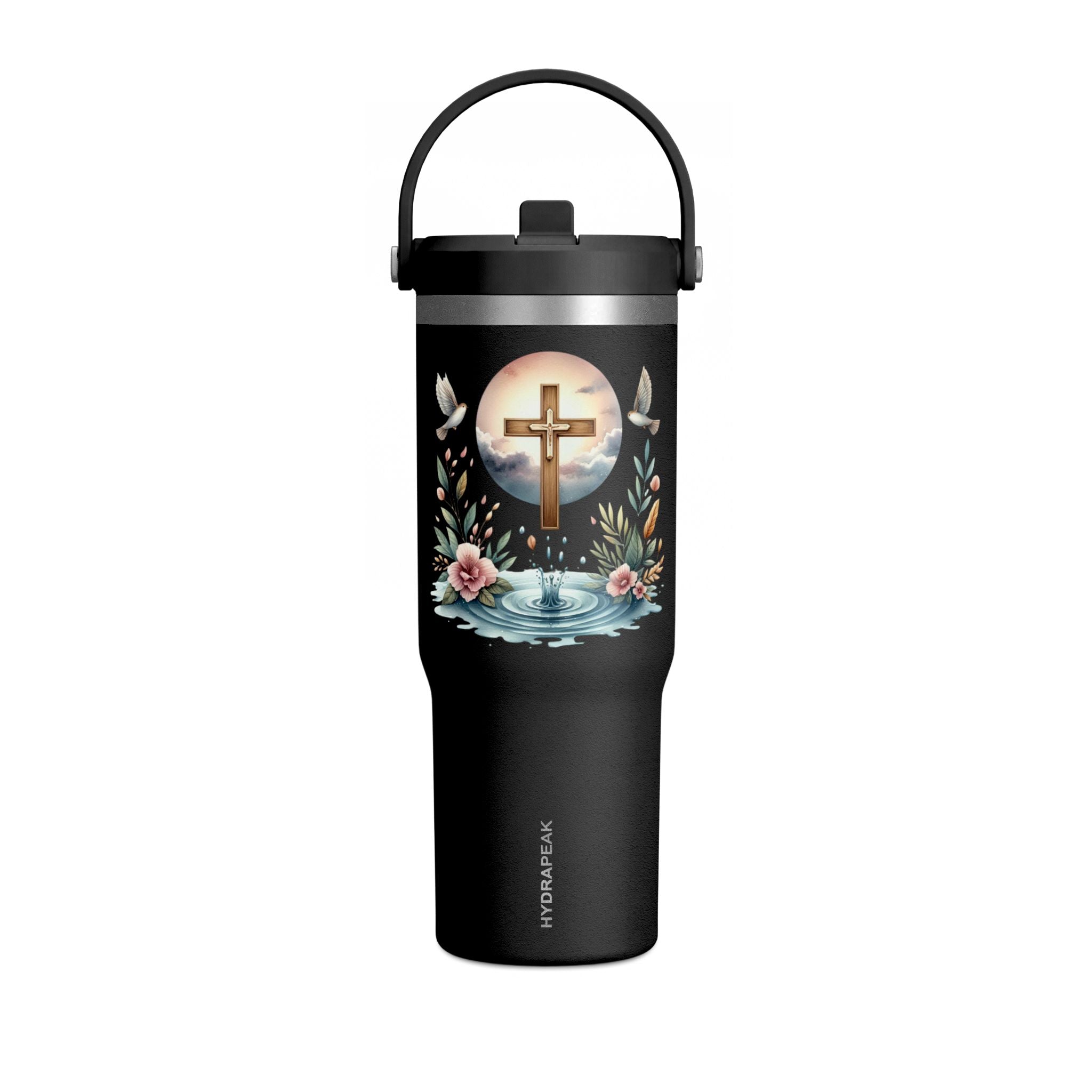 32oz Faith Tumbler — Cross & Dove Spiritual Travel Mug