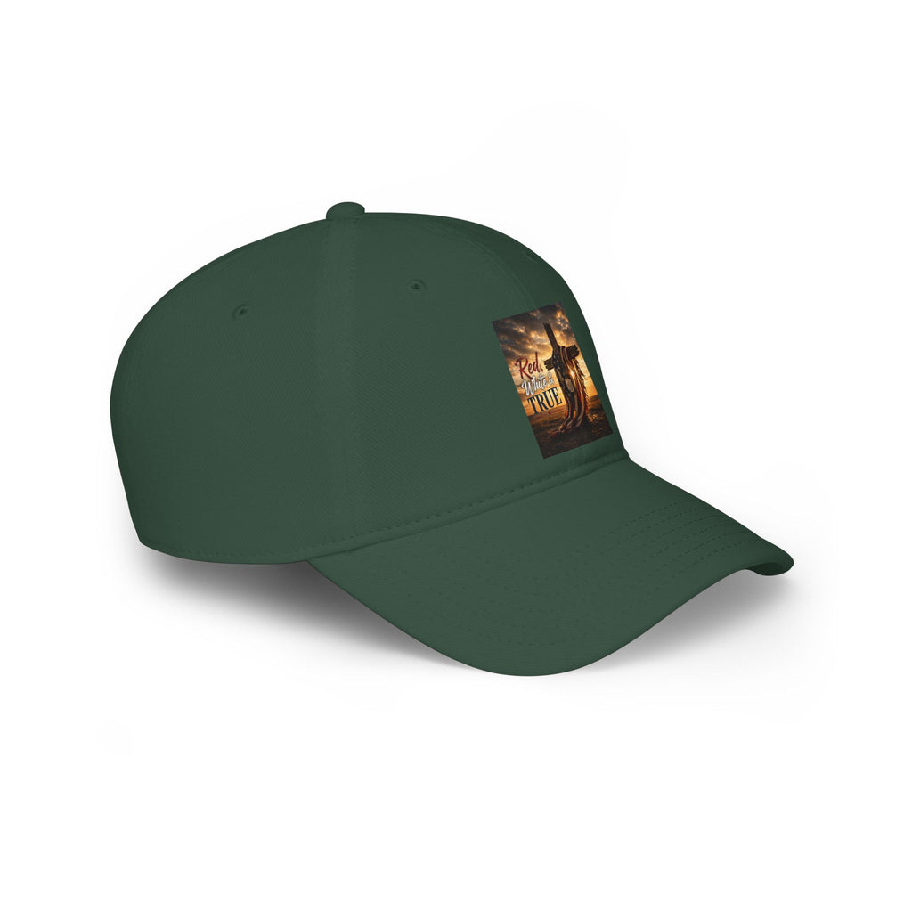 Low Profile Baseball Cap — 'Keep Faith True' Cowboy Sunset Embroidered Cap