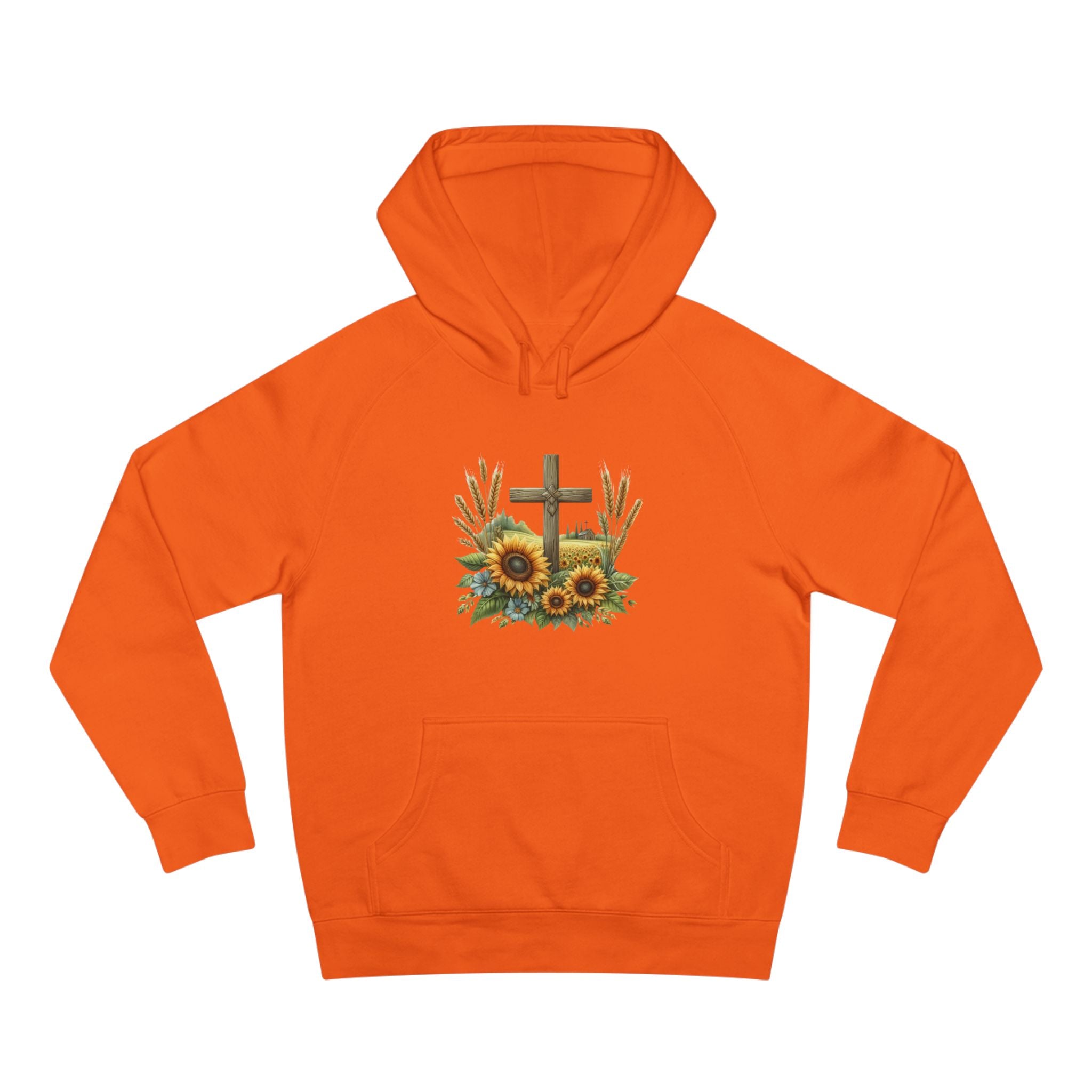 Sunflower Cross Hoodie — Christian Faith Floral Pullover