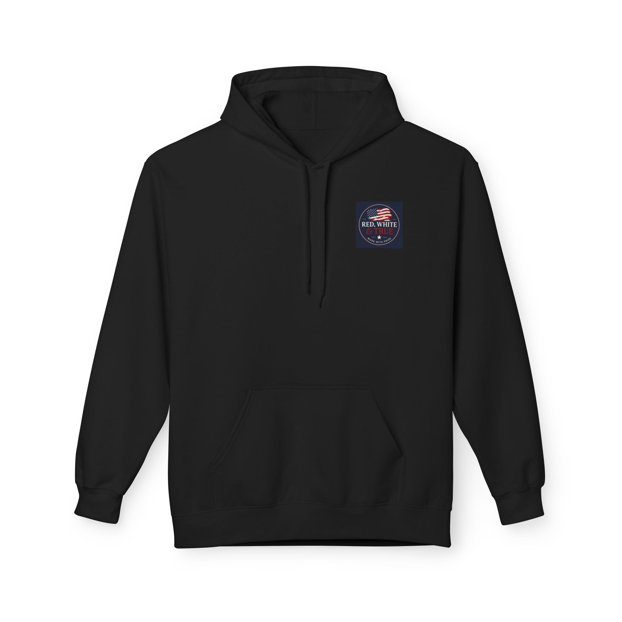 Red White & True Hoodie — Patriotic Cross Sunset Pullover