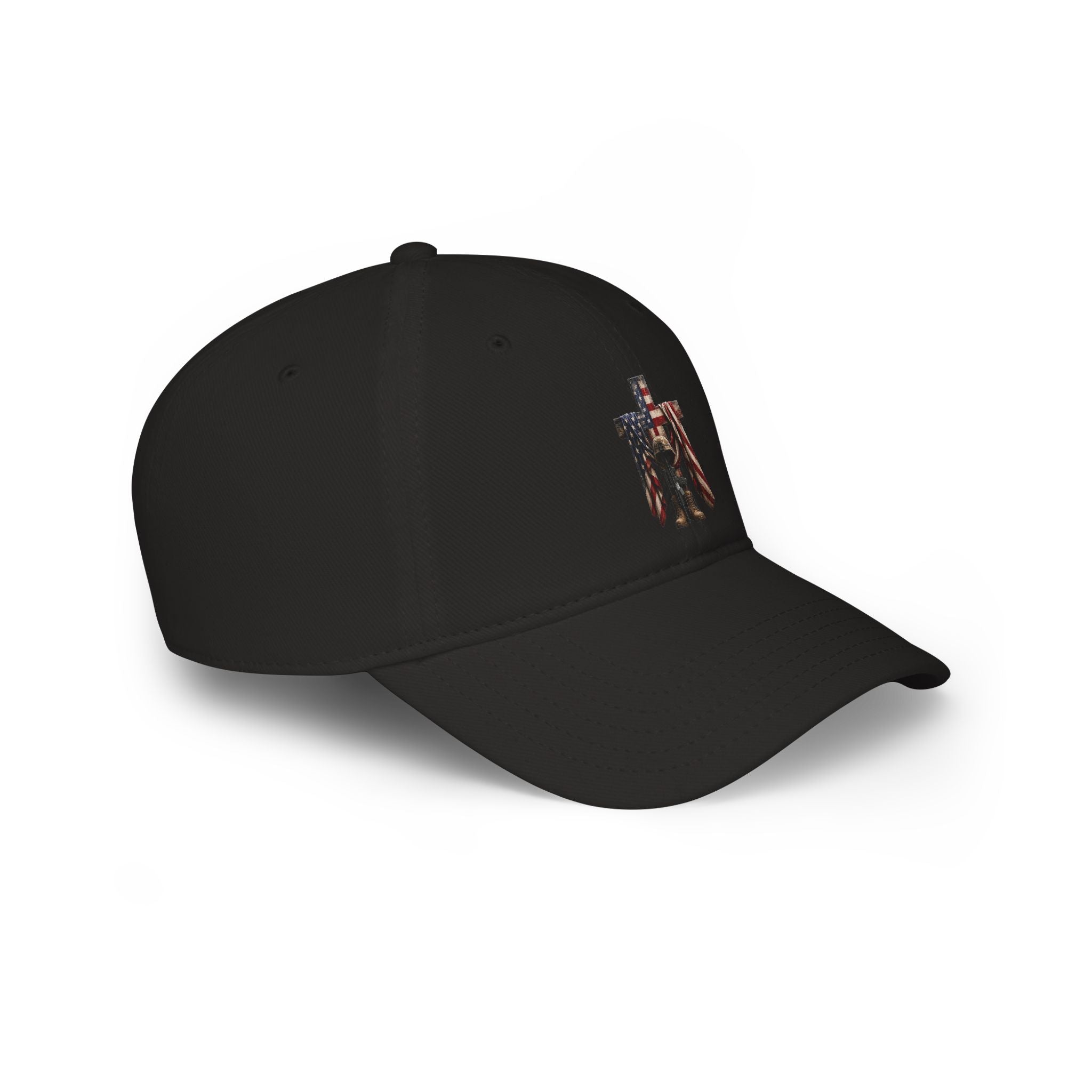 Patriotic Robot Flag Embroidered Cap - Low Profile Baseball Hat