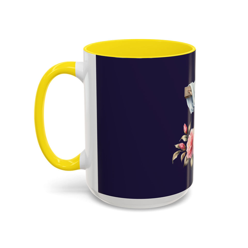 Easter Cross Coffee Mug — Floral Crucifix Accent Mug (11/15 oz)