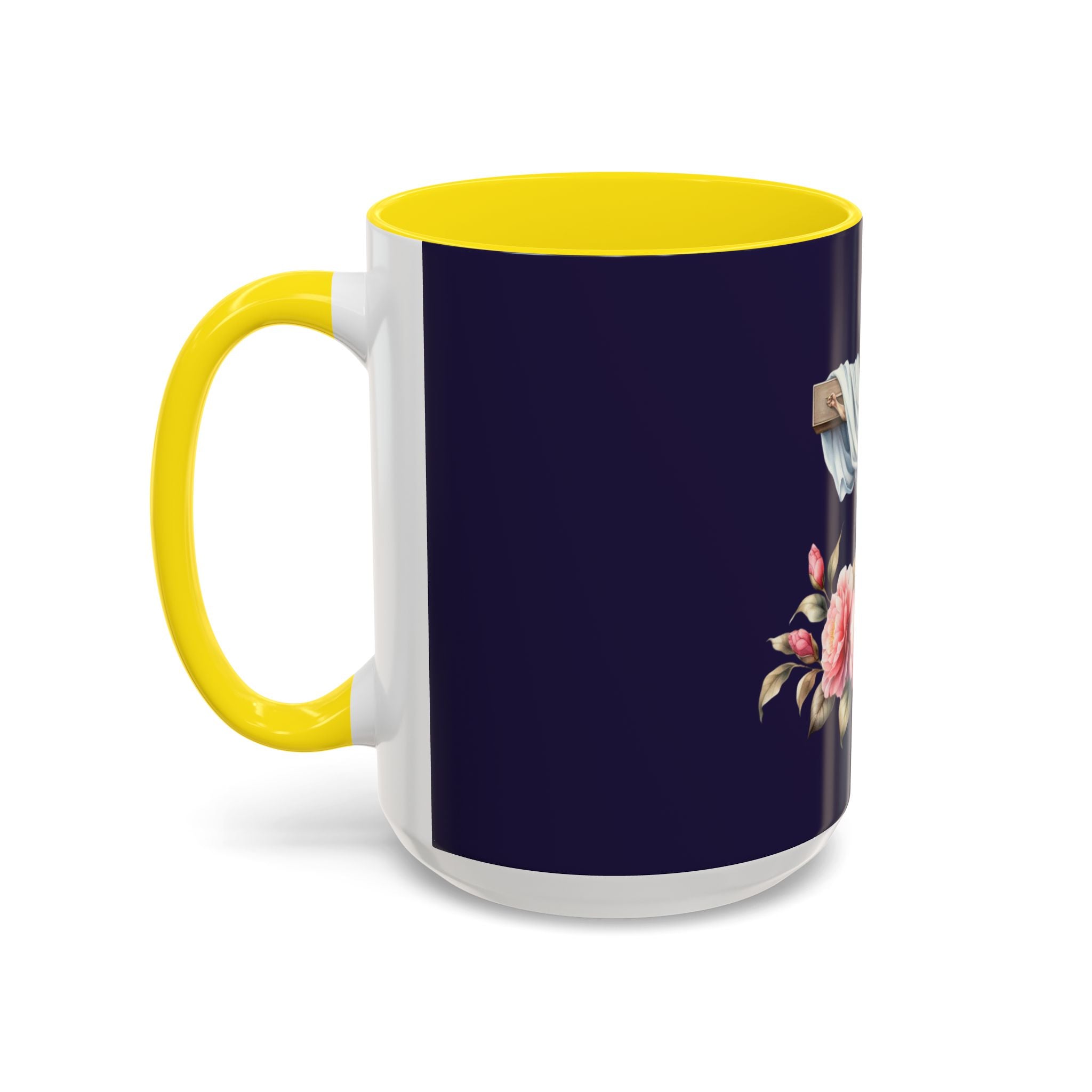 Easter Cross Coffee Mug — Floral Crucifix Accent Mug (11/15 oz)