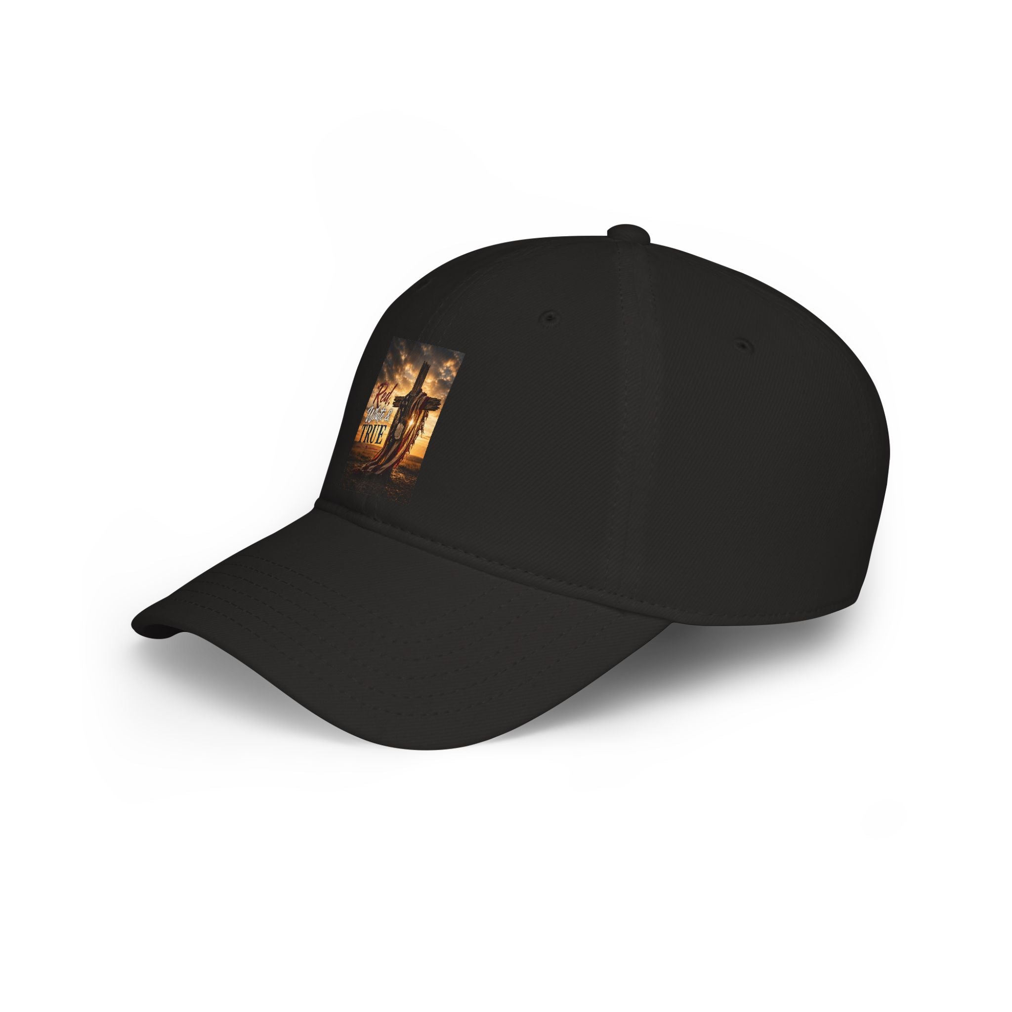 Low Profile Baseball Cap — 'Keep Faith True' Cowboy Sunset Embroidered Cap