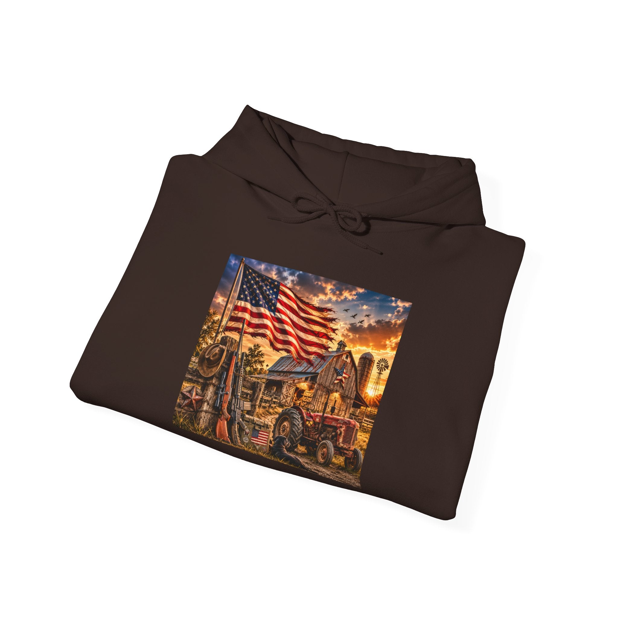 Patriotic Memorial Hoodie – American Flag Firefighter Tribute Sweatshirt