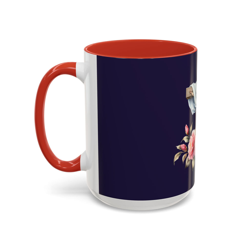 Easter Cross Coffee Mug — Floral Crucifix Accent Mug (11/15 oz)