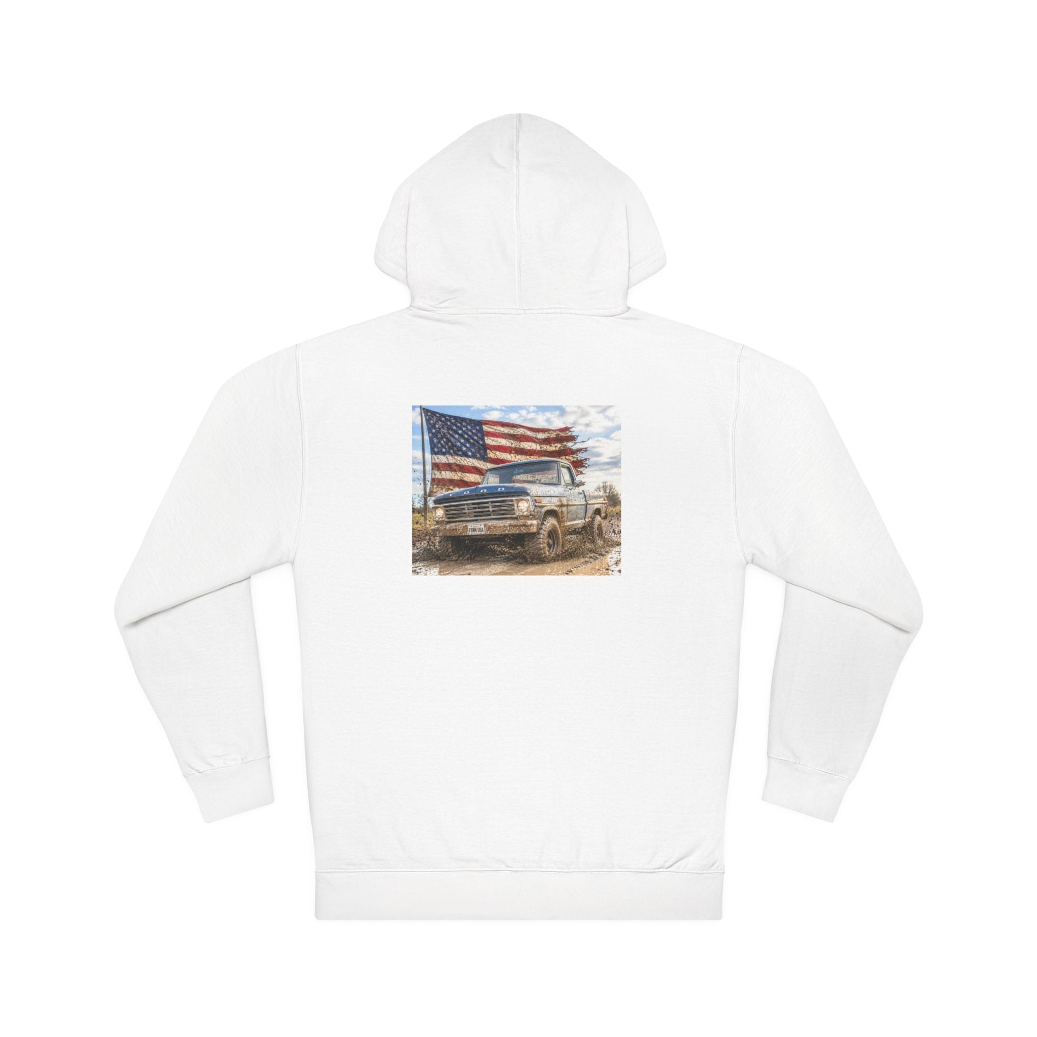 Patriotic Pickup Truck Hoodie - American Flag Off-Road Sweatshirt