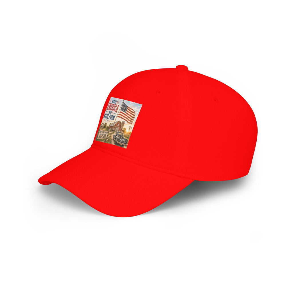Baseball Cap — "What America Was Made From" Vintage Flag Patriotic Hat