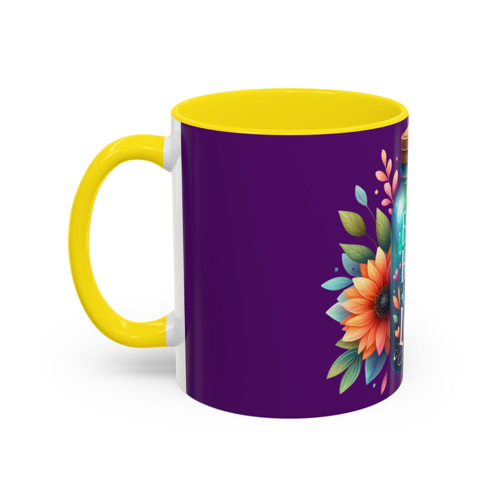 Faith Hope Love Accent Coffee Mug — Floral Jar Design (11/15 oz)