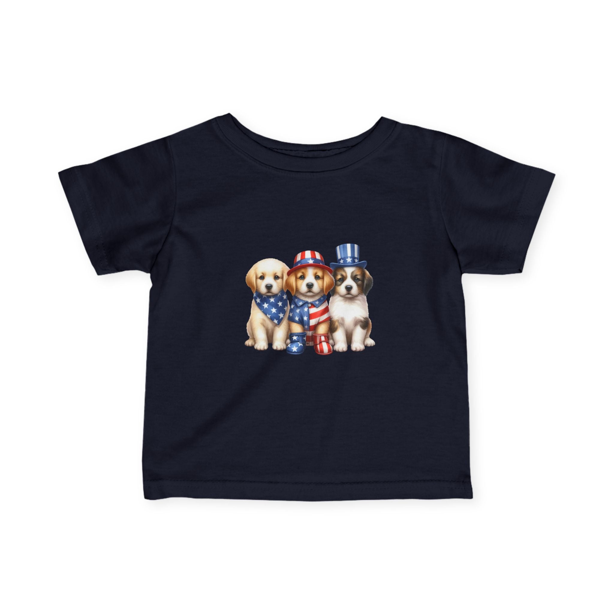 Infant Tee — Patriotic Puppies 4th of July Baby Shirt