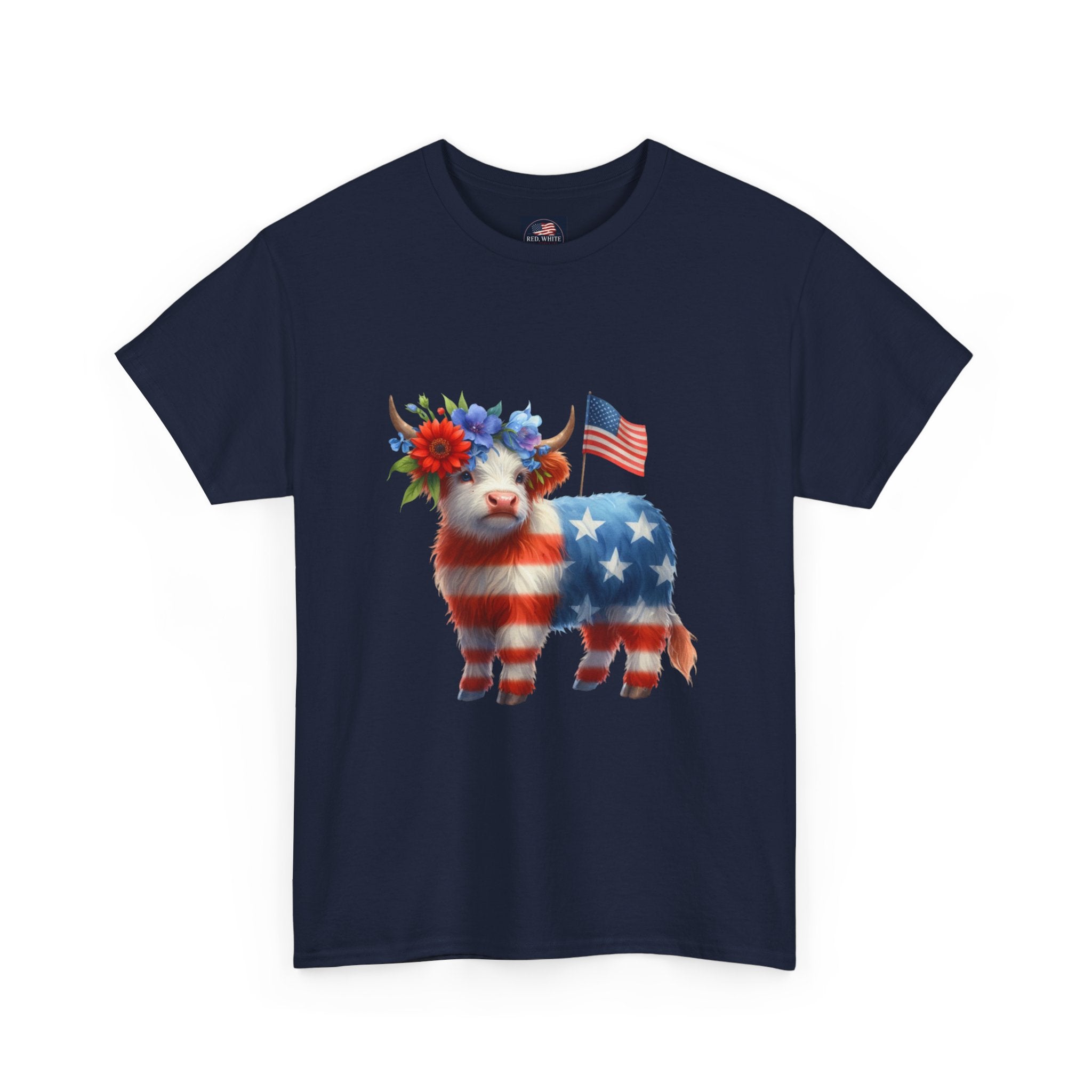 Patriotic American Flag Lamb T-Shirt — Cute Fourth of July Farm Animal Tee