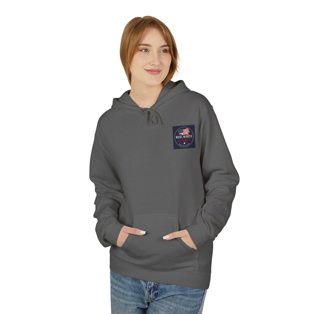 Red White & True Hoodie — Patriotic Cross Sunset Pullover