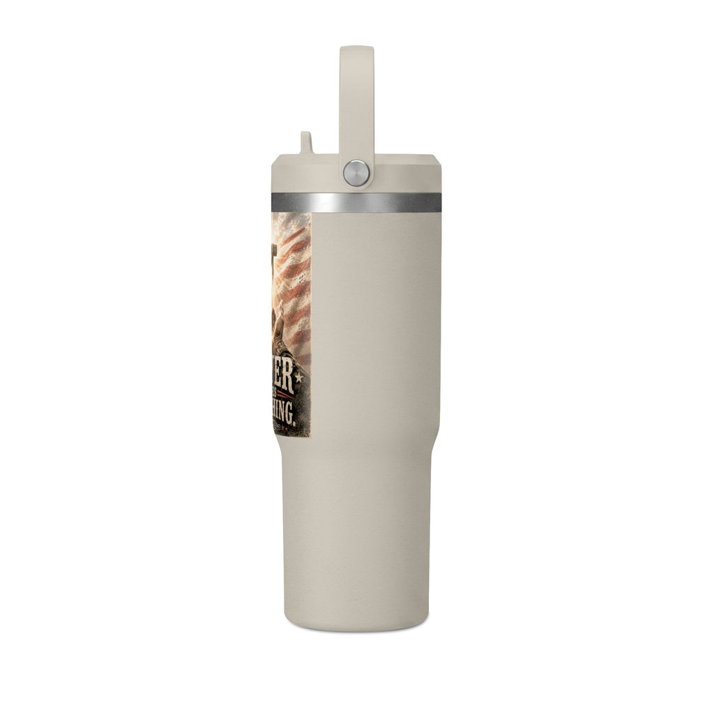 Prayer Changes Everything 32oz Tumbler - Christian Cross & American Flag Travel Cup