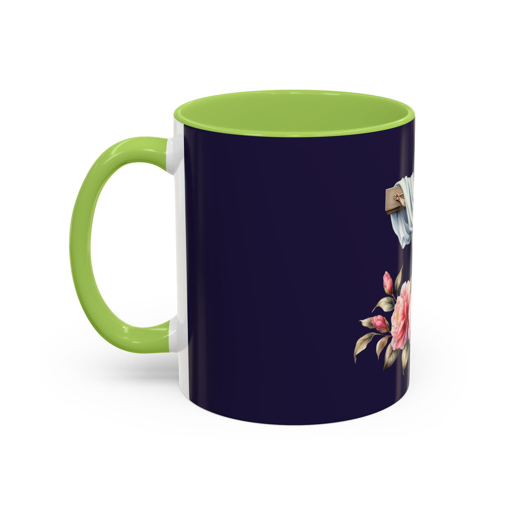 Easter Cross Coffee Mug — Floral Crucifix Accent Mug (11/15 oz)