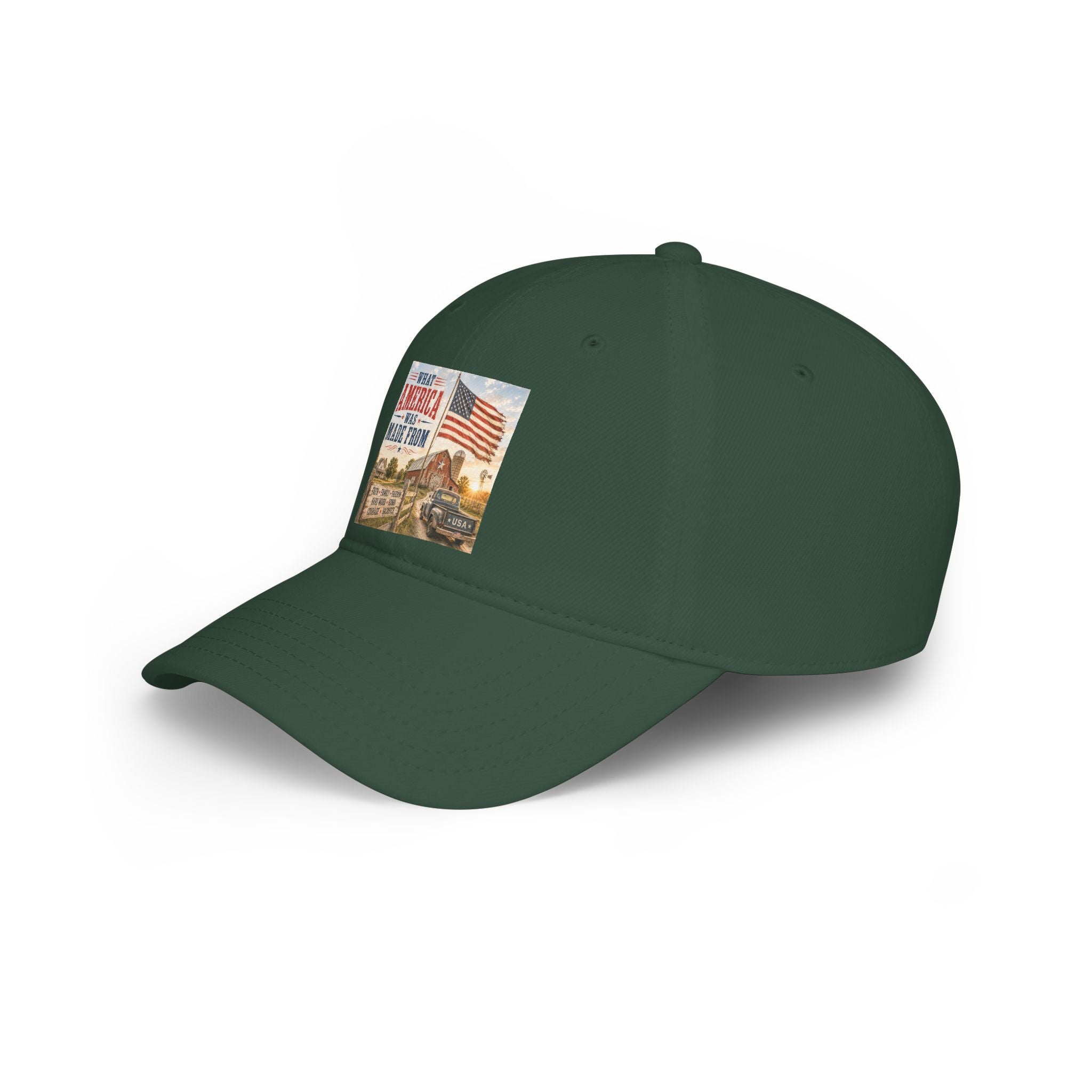 Baseball Cap — "What America Was Made From" Vintage Flag Patriotic Hat