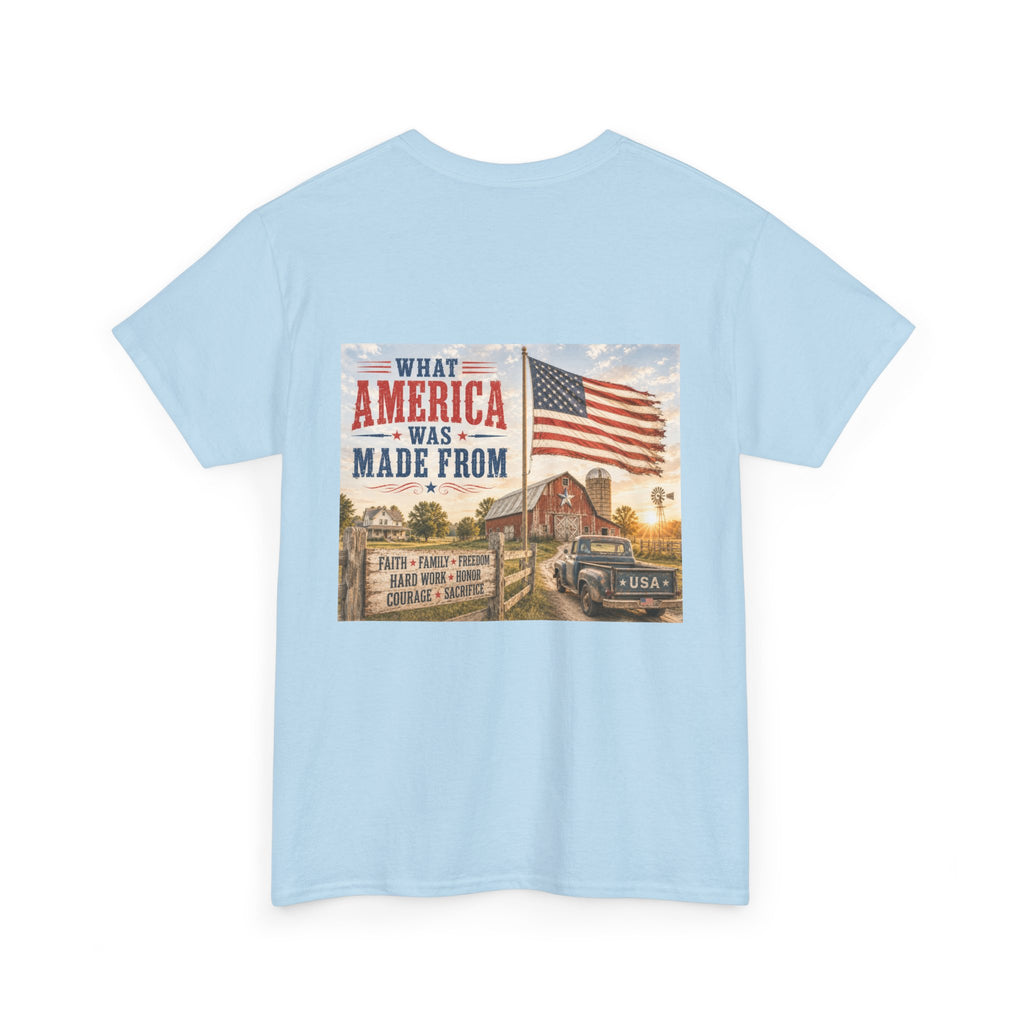 Vintage 'What America Was Made From' Tee - Patriotic Americana Graphic T-Shirt