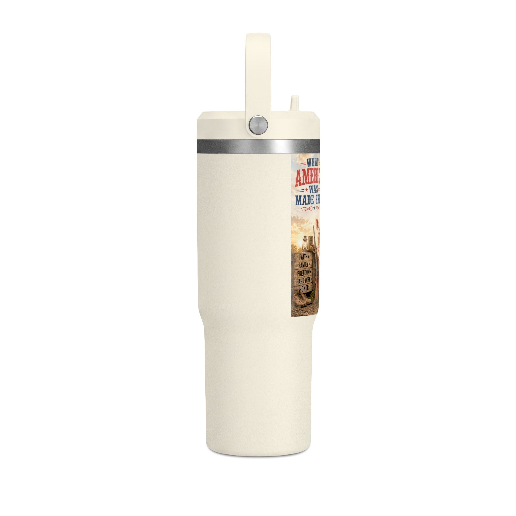 Nomad Tumbler 32oz – Patriotic Farmhouse Travel Tumbler (What America Was Made From)