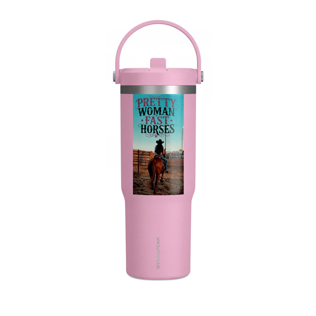 Nomad Tumbler 32oz: "Pretty Woman Rides Fast Horses" Cowboy Travel Tumbler