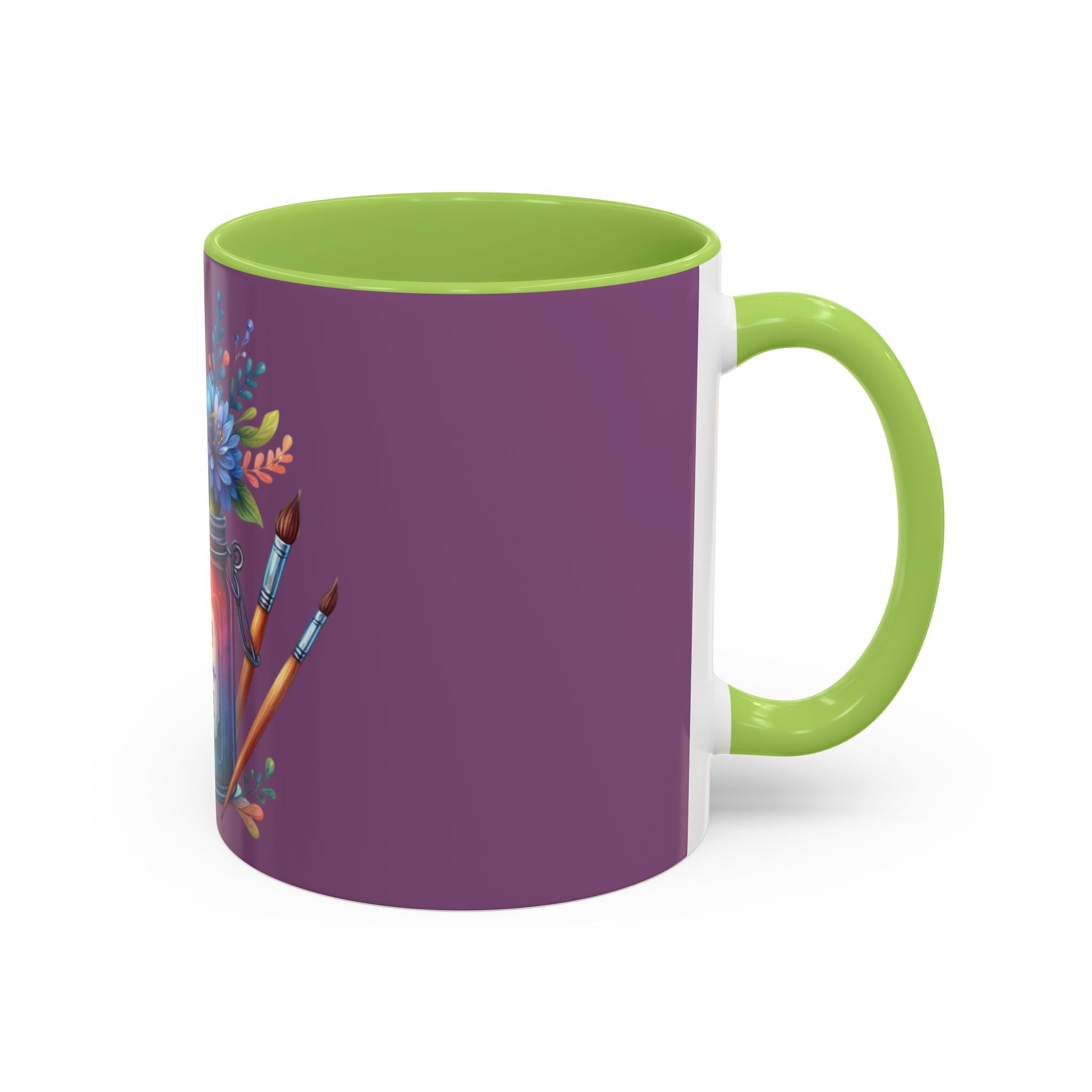 Faith & Love Floral Accent Coffee Mug — Colorful Candle Jar Design (11/15oz)