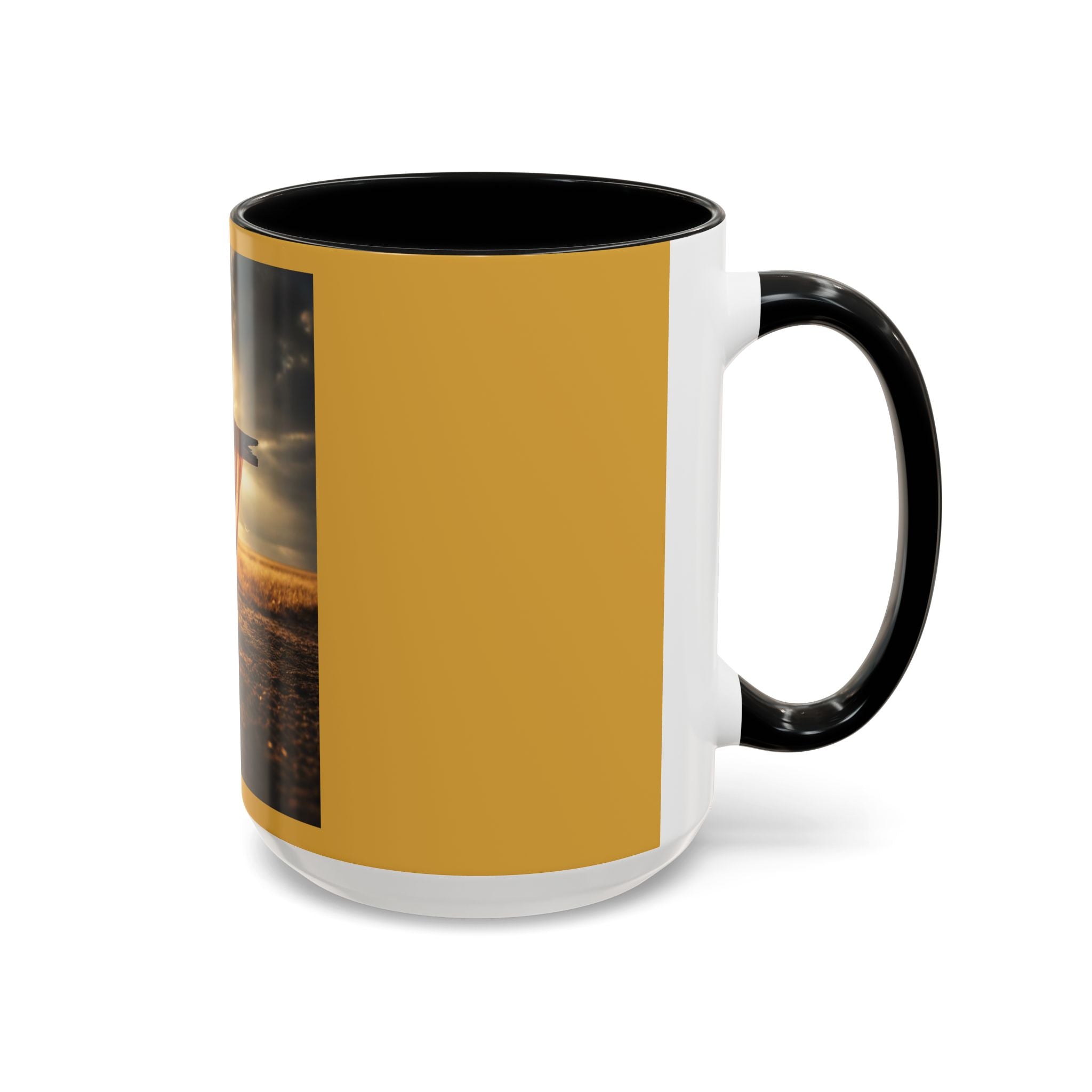 Patriotic Cross Coffee Mug — American Flag Sunrise Accent Mug (11/15oz)
