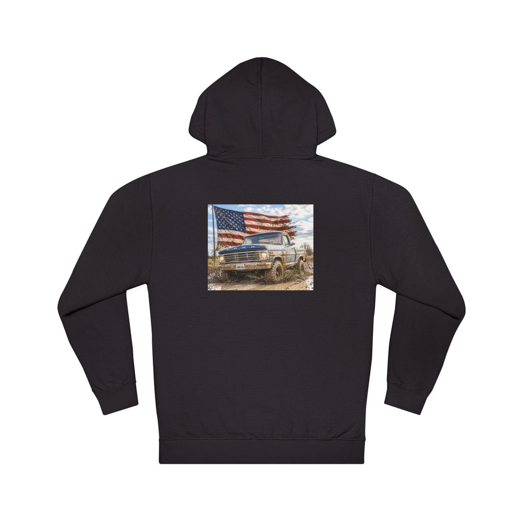 Patriotic Pickup Truck Hoodie - American Flag Off-Road Sweatshirt