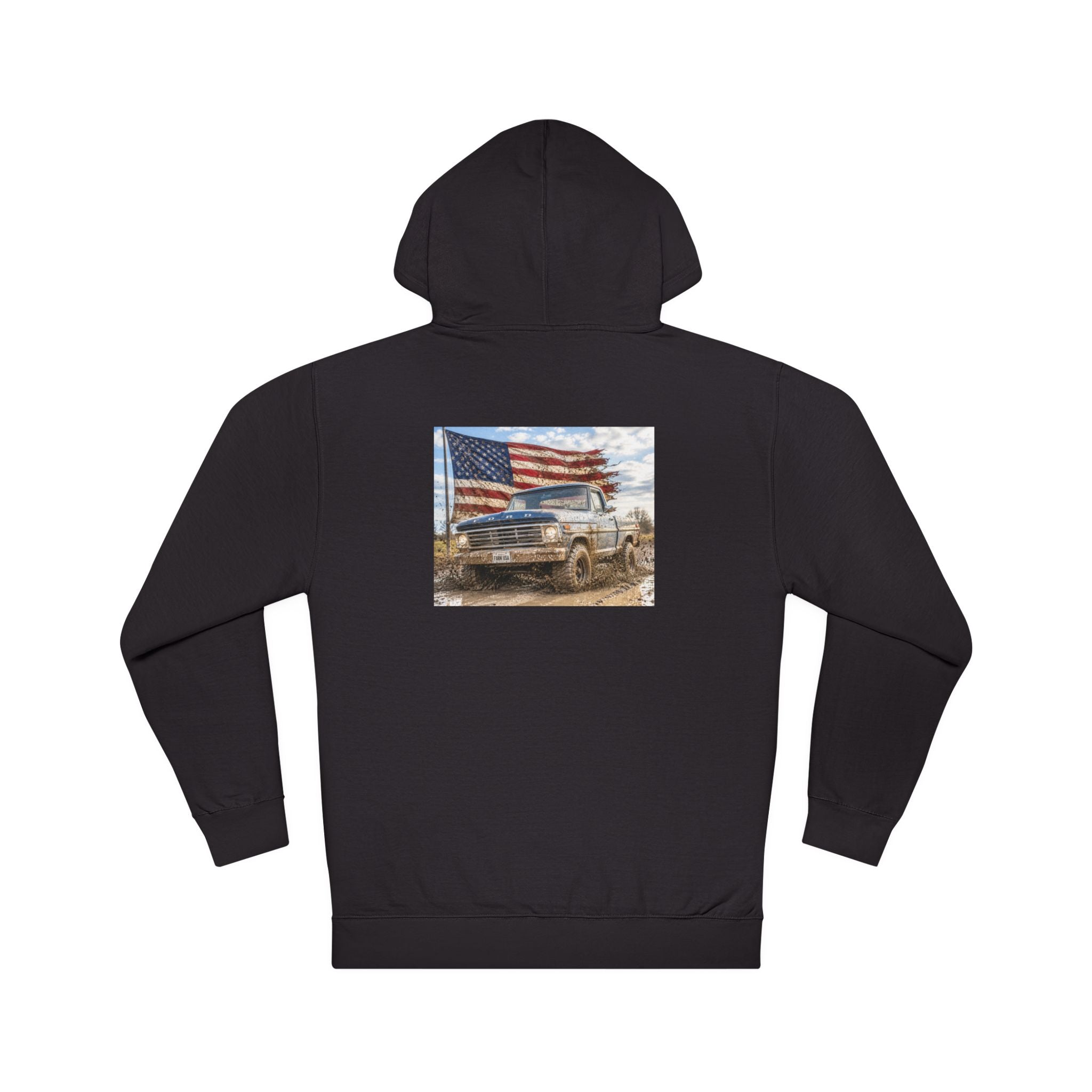 Patriotic Pickup Truck Hoodie - American Flag Off-Road Sweatshirt