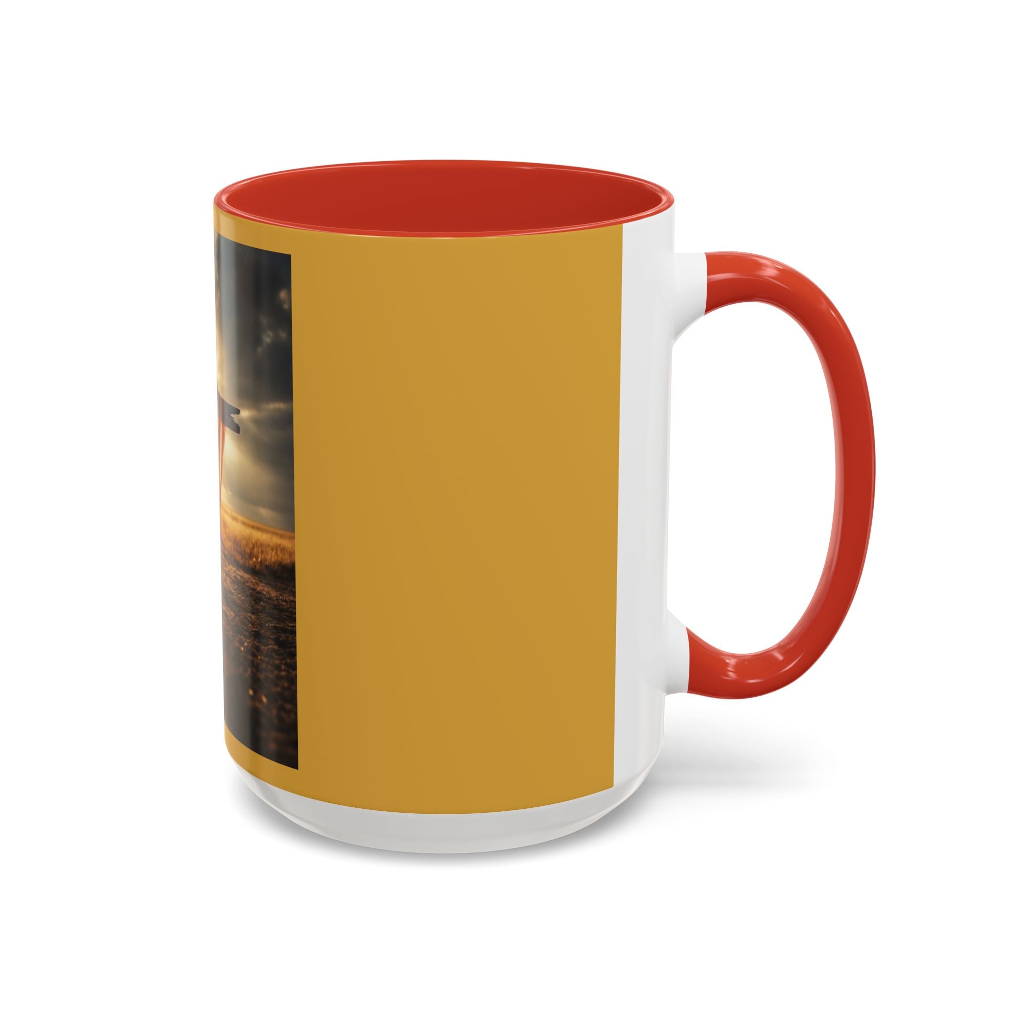 Patriotic Cross Coffee Mug — American Flag Sunrise Accent Mug (11/15oz)