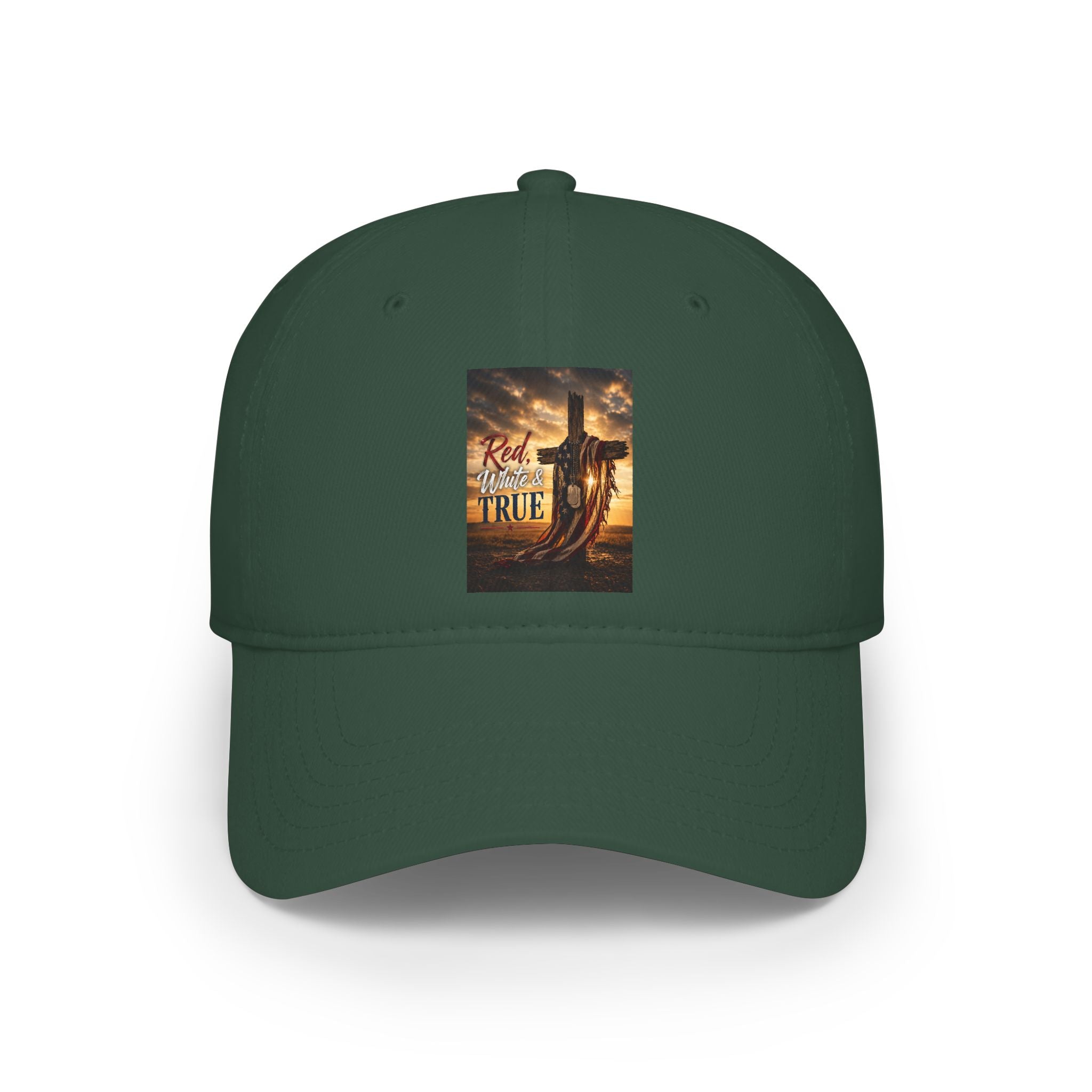 Low Profile Baseball Cap — 'Keep Faith True' Cowboy Sunset Embroidered Cap
