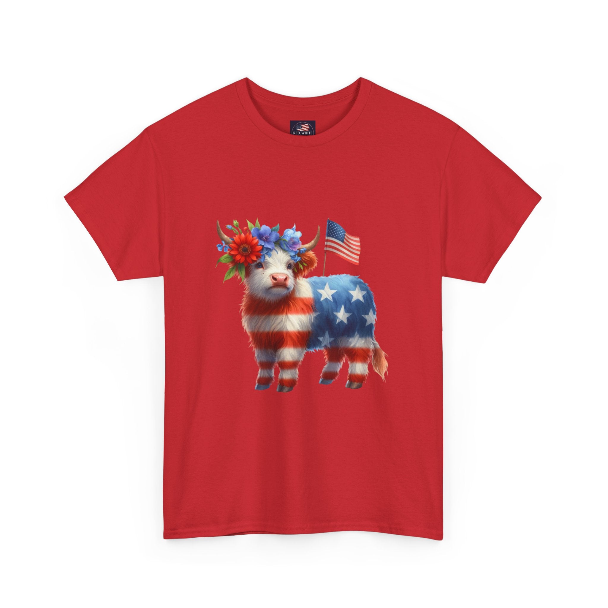 Patriotic American Flag Lamb T-Shirt — Cute Fourth of July Farm Animal Tee