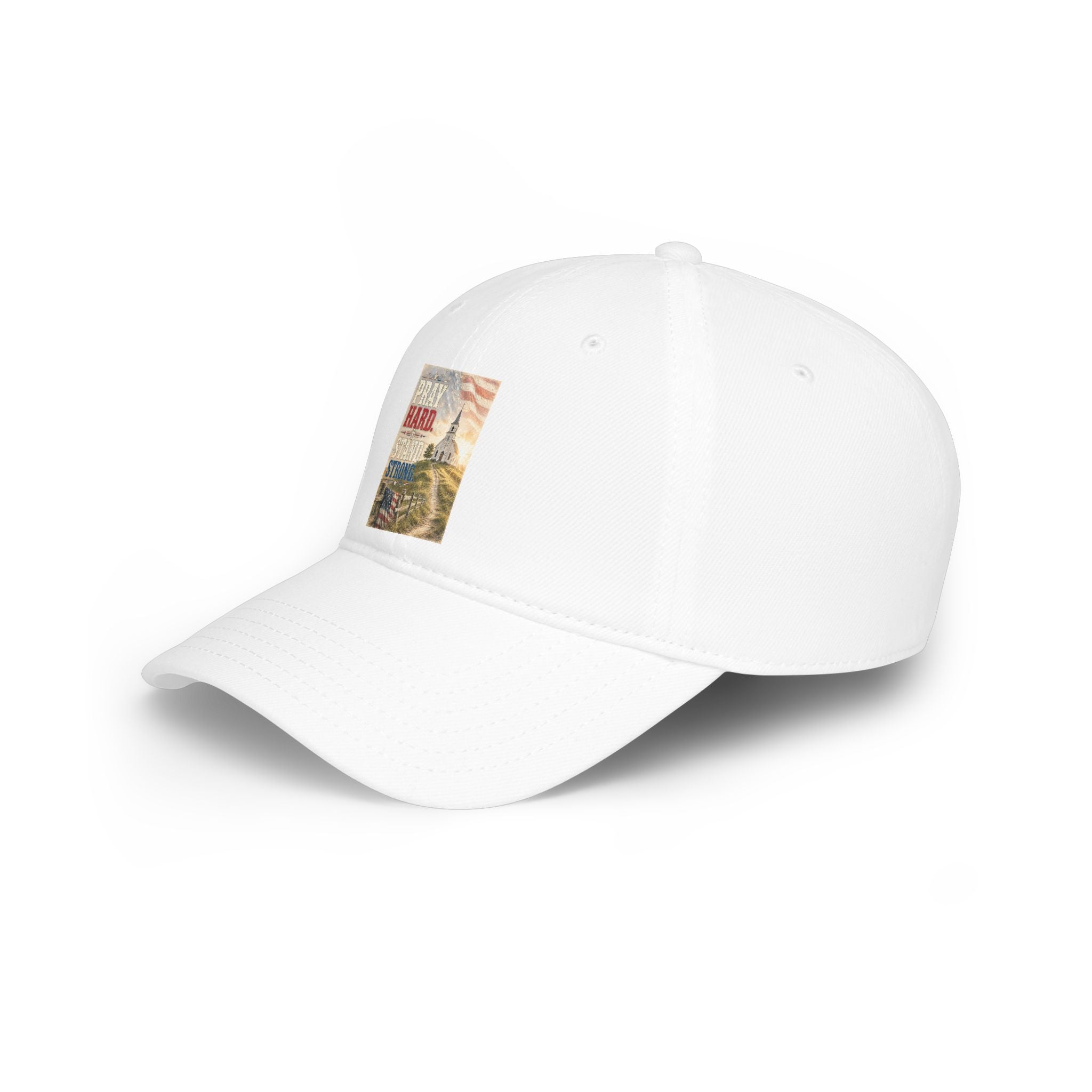Patriotic 'Pray Hard, Stand Strong' Baseball Cap