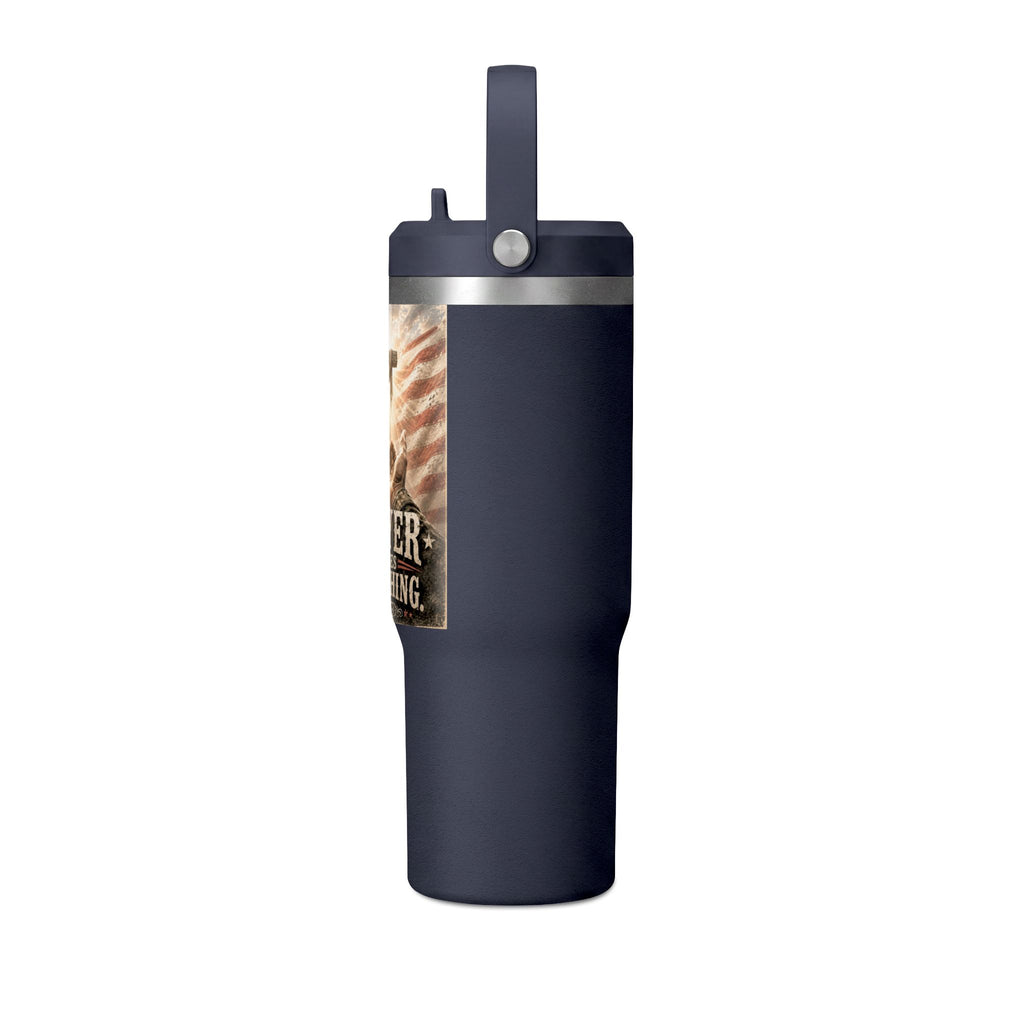 Prayer Changes Everything 32oz Tumbler - Christian Cross & American Flag Travel Cup