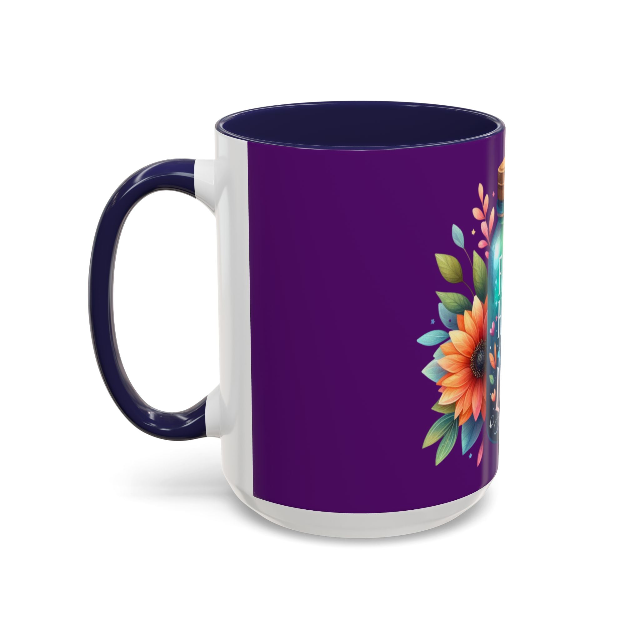 Faith Hope Love Accent Coffee Mug — Floral Jar Design (11/15 oz)