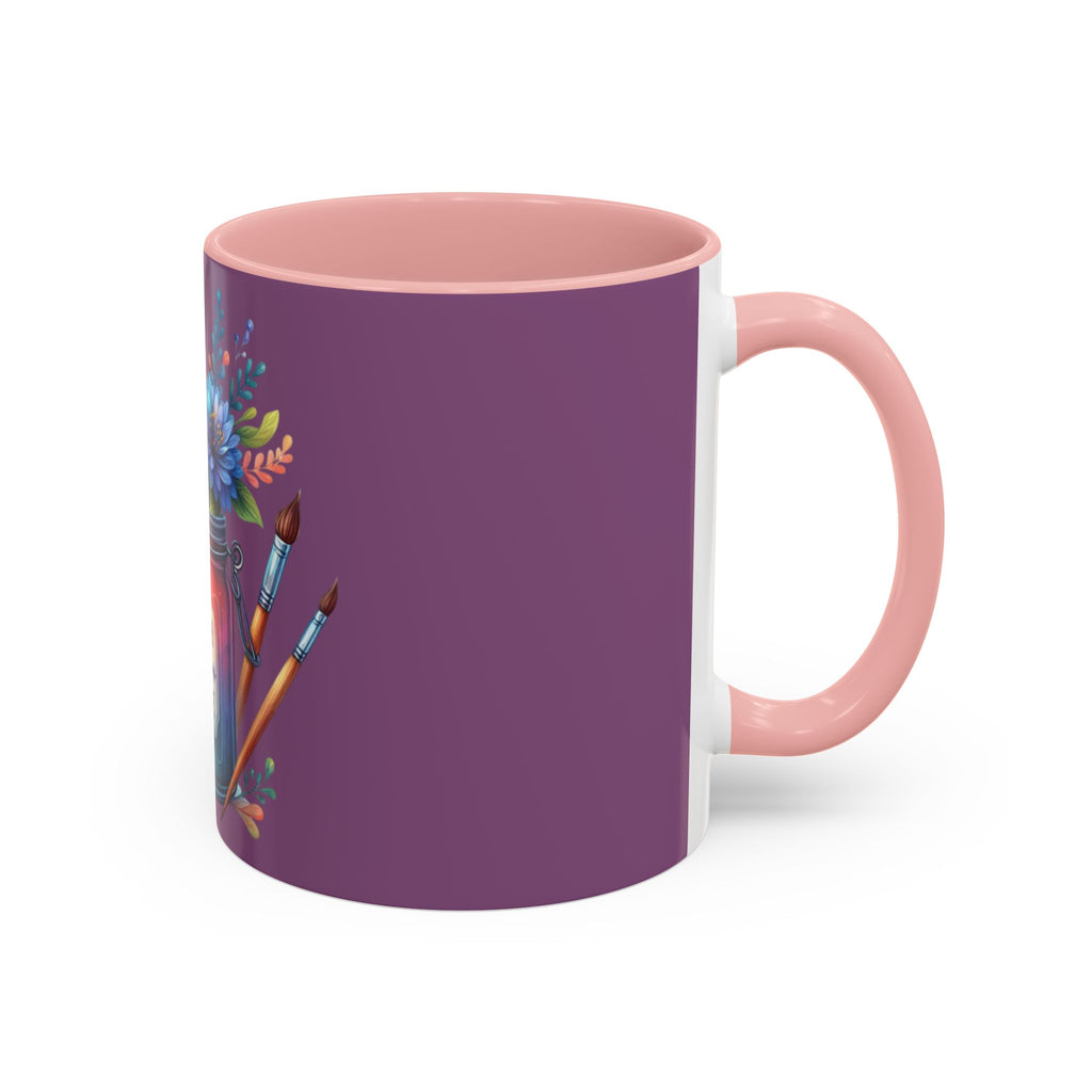 Faith & Love Floral Accent Coffee Mug — Colorful Candle Jar Design (11/15oz)