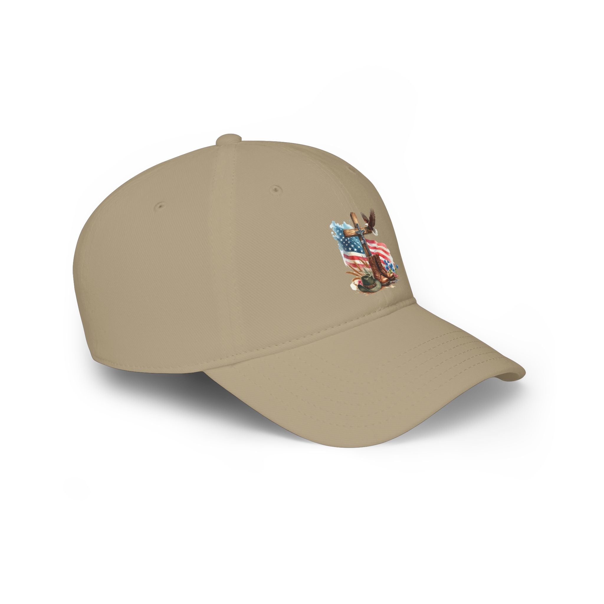 American Flag Cross Cap — Patriotic Low Profile Baseball Hat