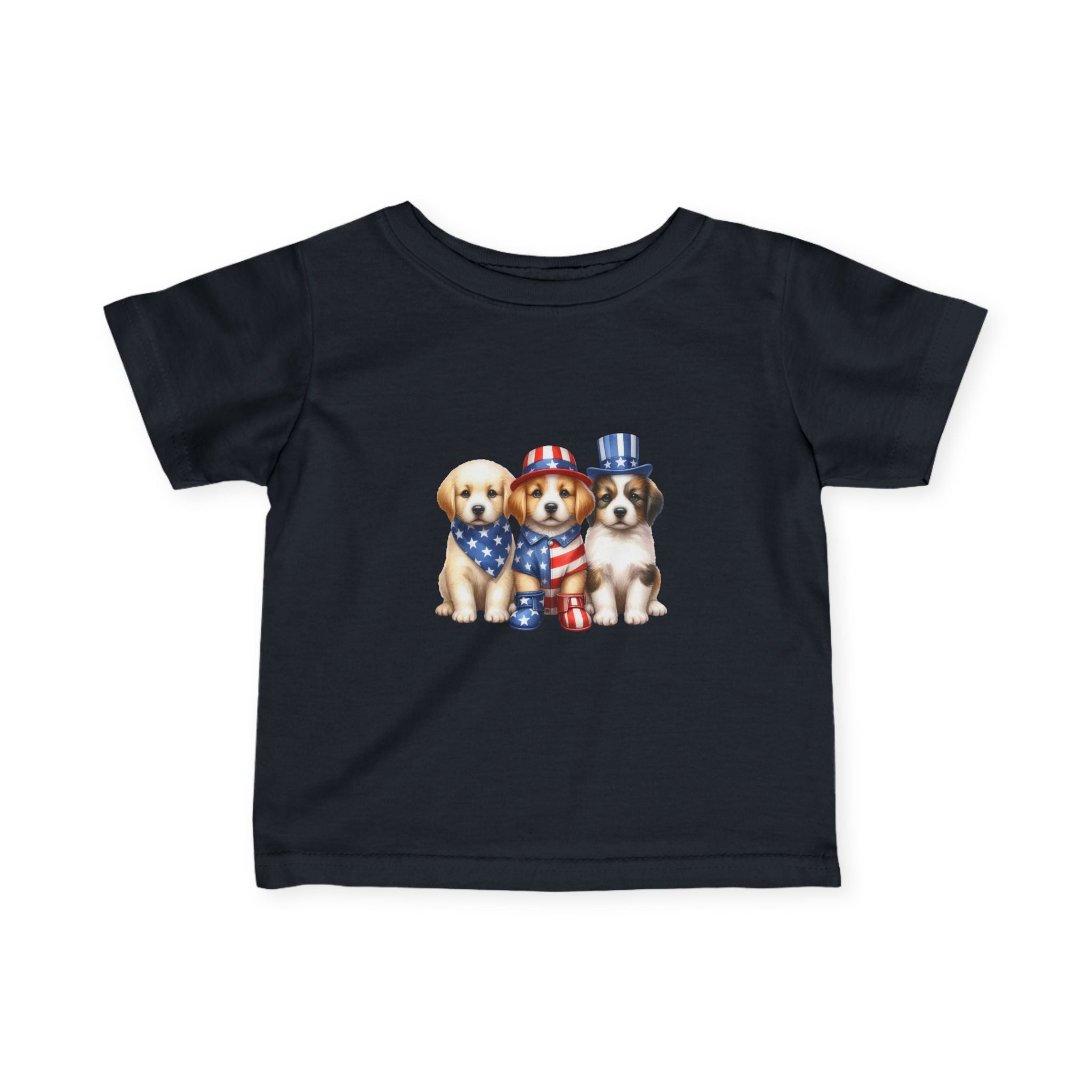 Infant Tee — Patriotic Puppies 4th of July Baby Shirt