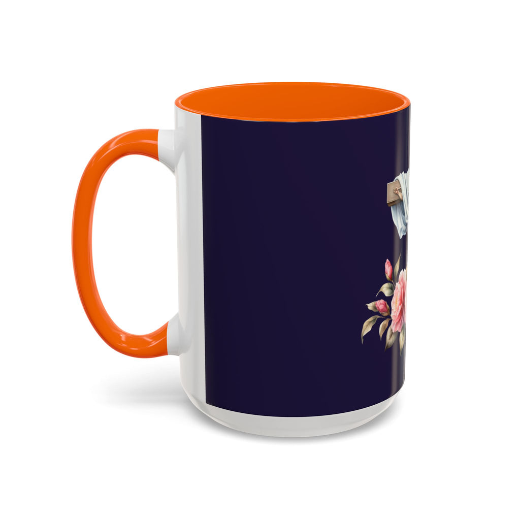 Easter Cross Coffee Mug — Floral Crucifix Accent Mug (11/15 oz)