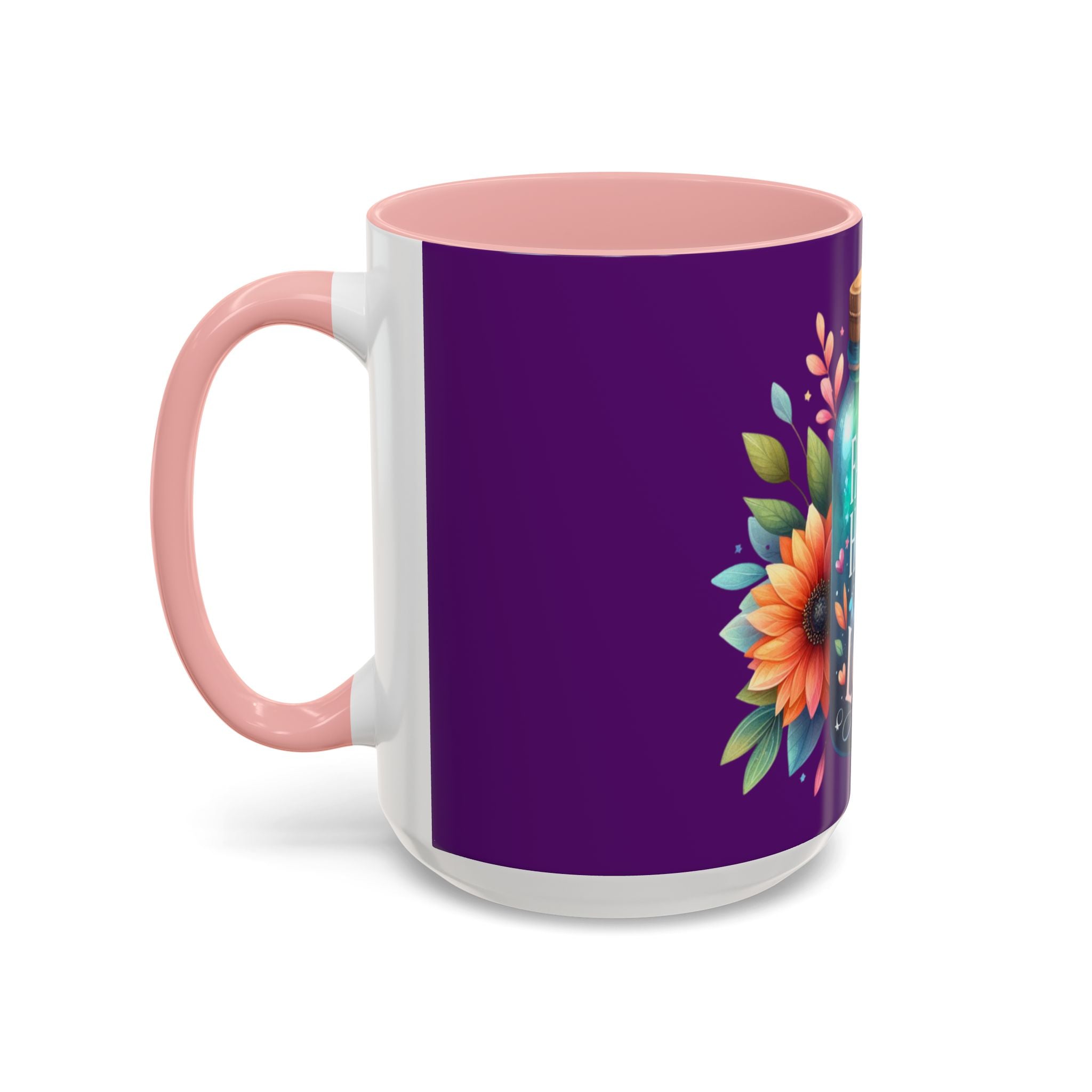 Faith Hope Love Accent Coffee Mug — Floral Jar Design (11/15 oz)