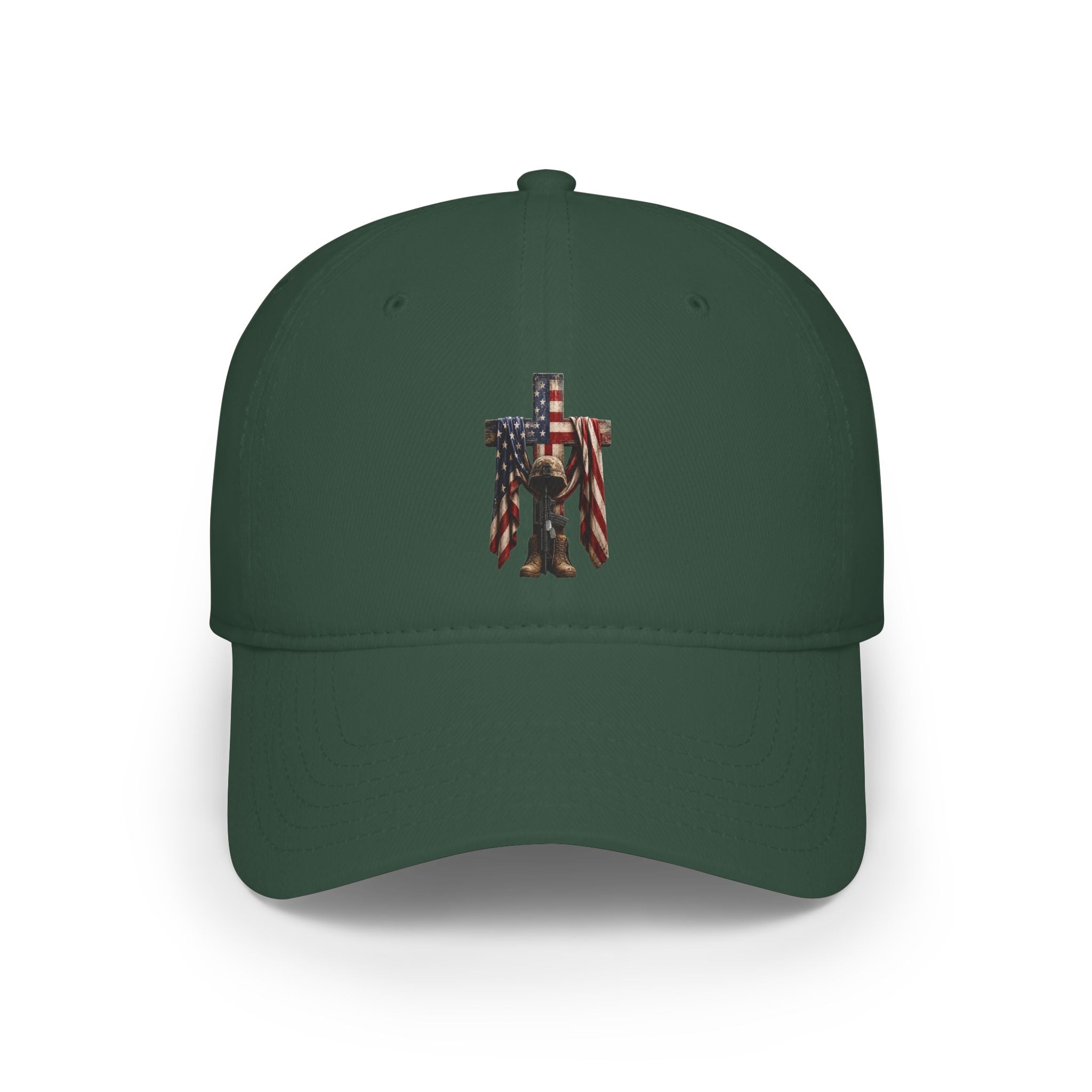 Patriotic Robot Flag Embroidered Cap - Low Profile Baseball Hat