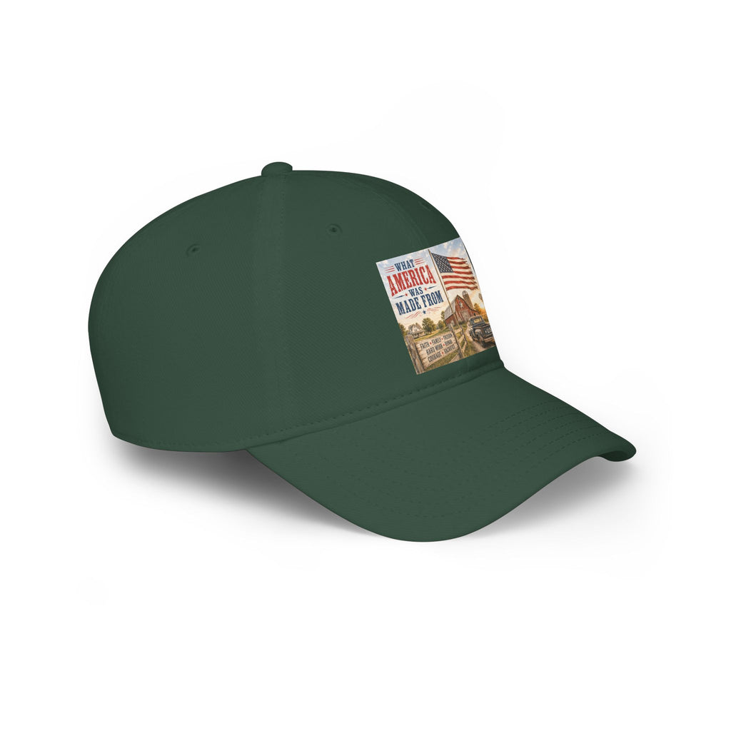 Baseball Cap — "What America Was Made From" Vintage Flag Patriotic Hat