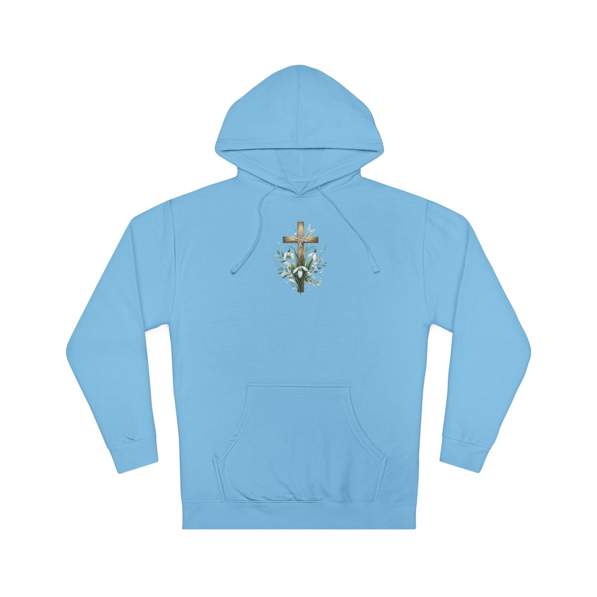 Floral Cross Hoodie – Small Easter Cross Floral Graphic Hooded Sweatshirt