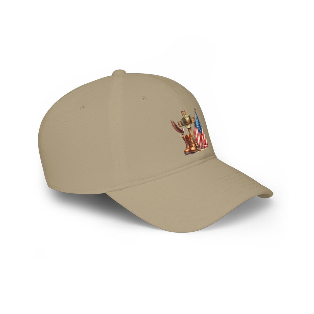 Patriotic Cowboy Hat Cap – American Flag & Western Boots Embroidered Baseball Cap